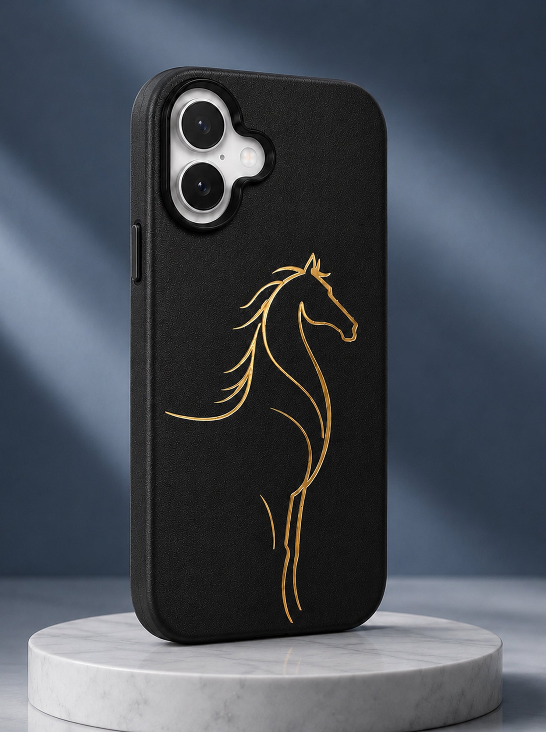 iPhone 17 | Luxury Horse Premium Leather Case with Hidden MagSafe | Black