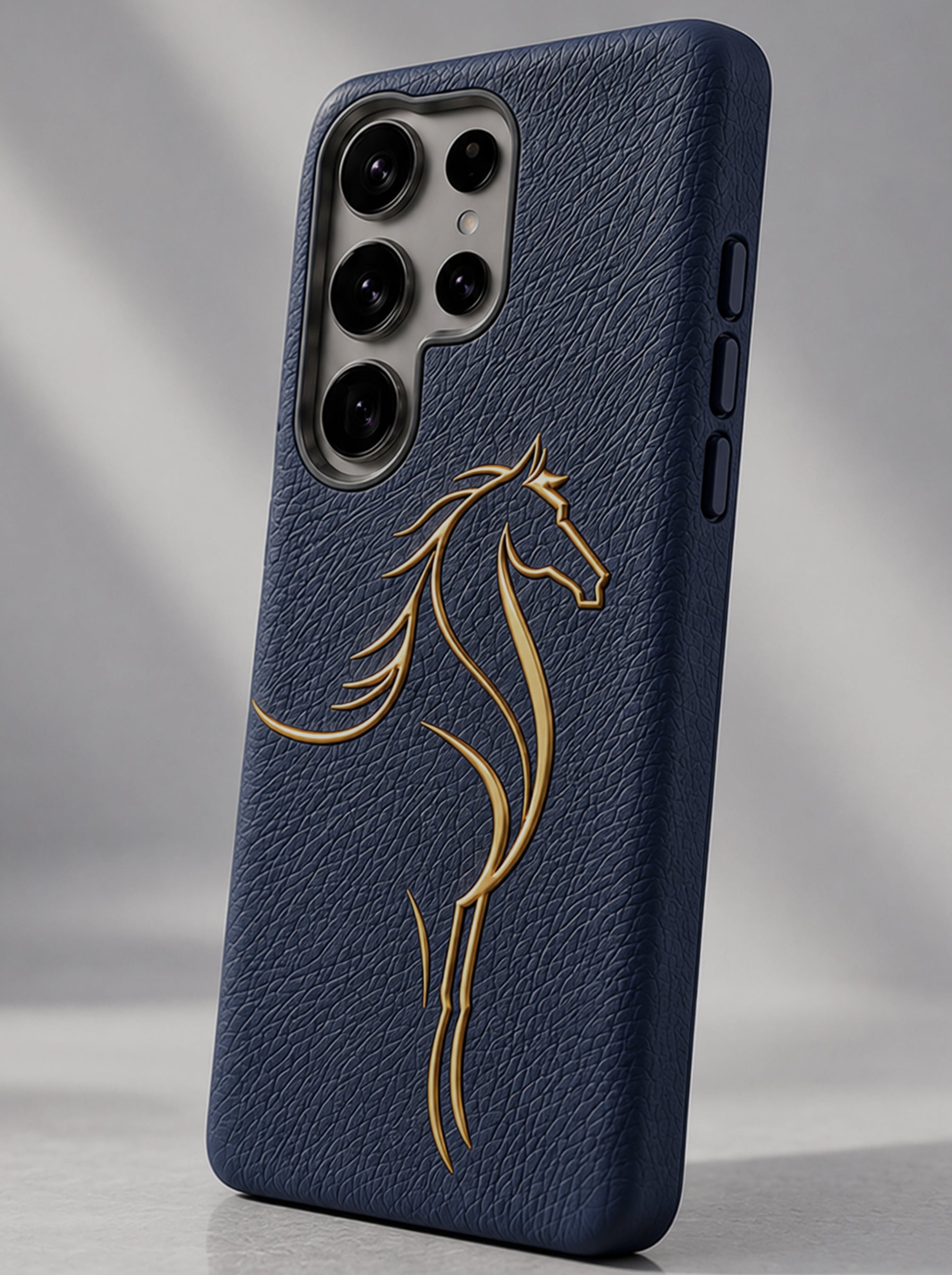 Samsung S26 Ultra | Luxury Horse Premium Leather Case with Hidden MagSafe | Navy Blue