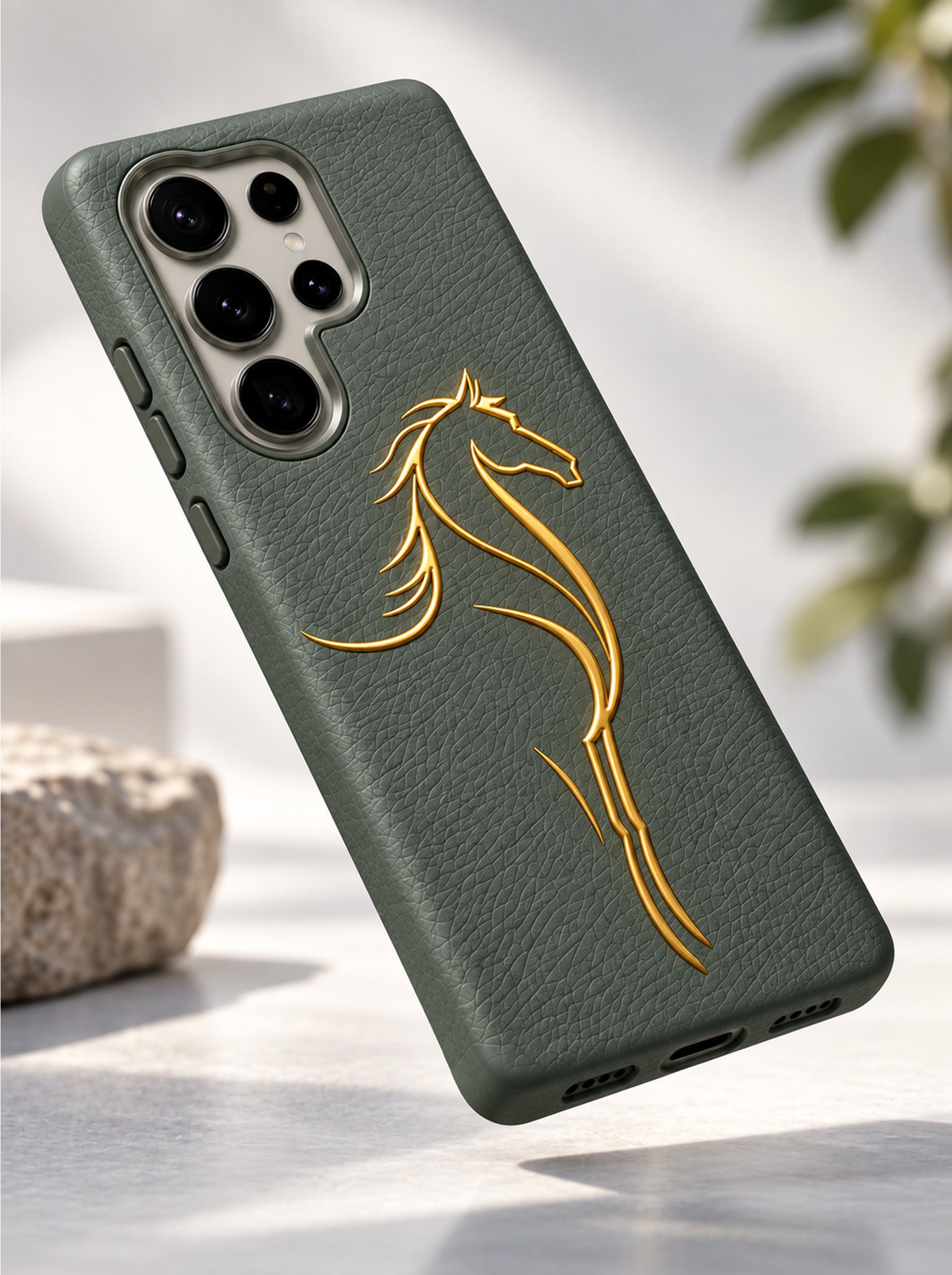 Samsung S26 Ultra | Luxury Horse Premium Leather Case with Hidden MagSafe | Dark Gray