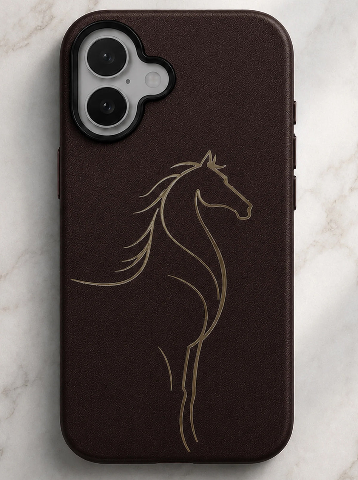 iPhone 17 | Luxury Horse Premium Leather Case with Hidden MagSafe | Brown
