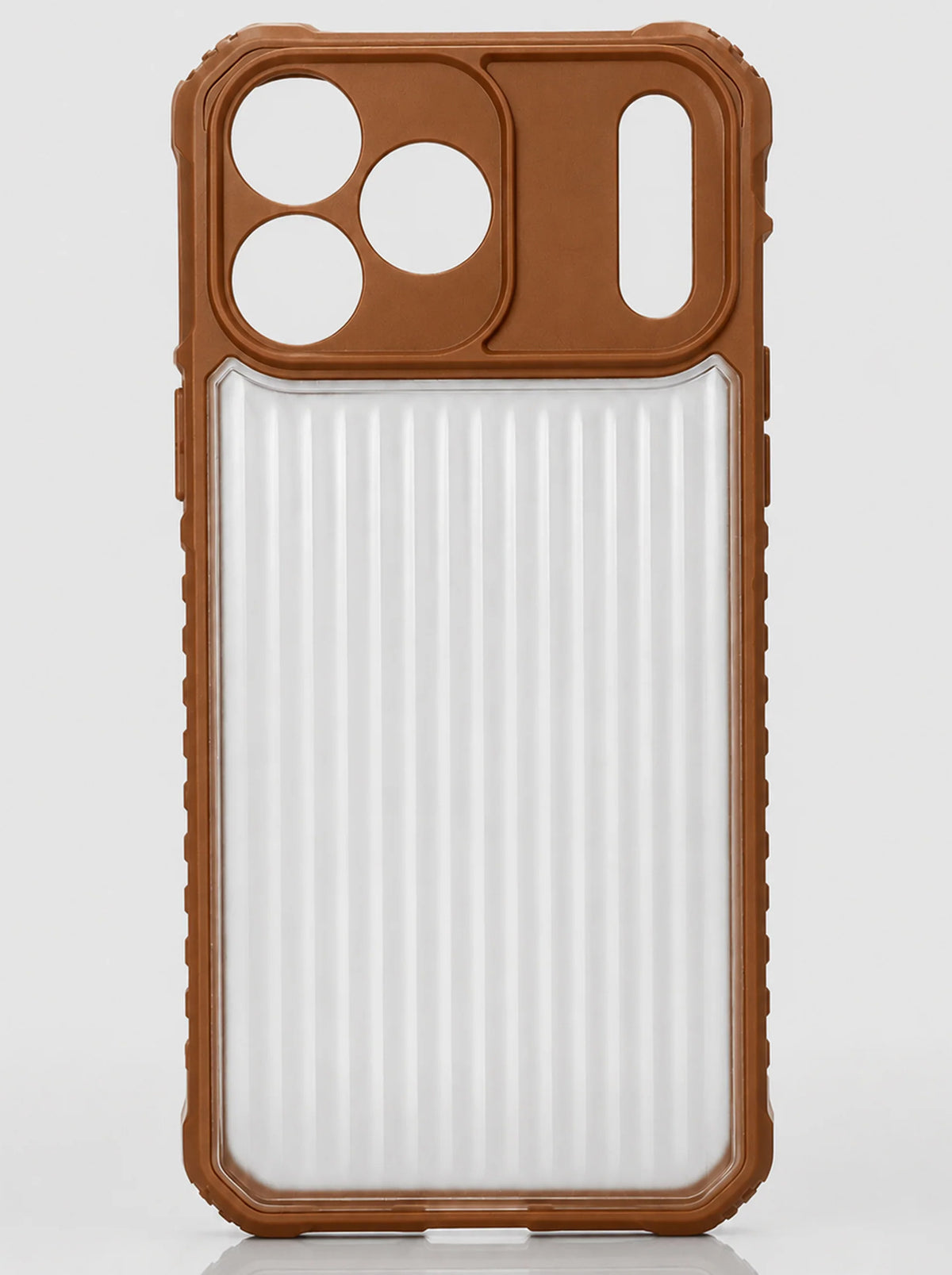 iPhone 17 Pro | Fluted Texture Matte Case with Side Protection Grip | Brown