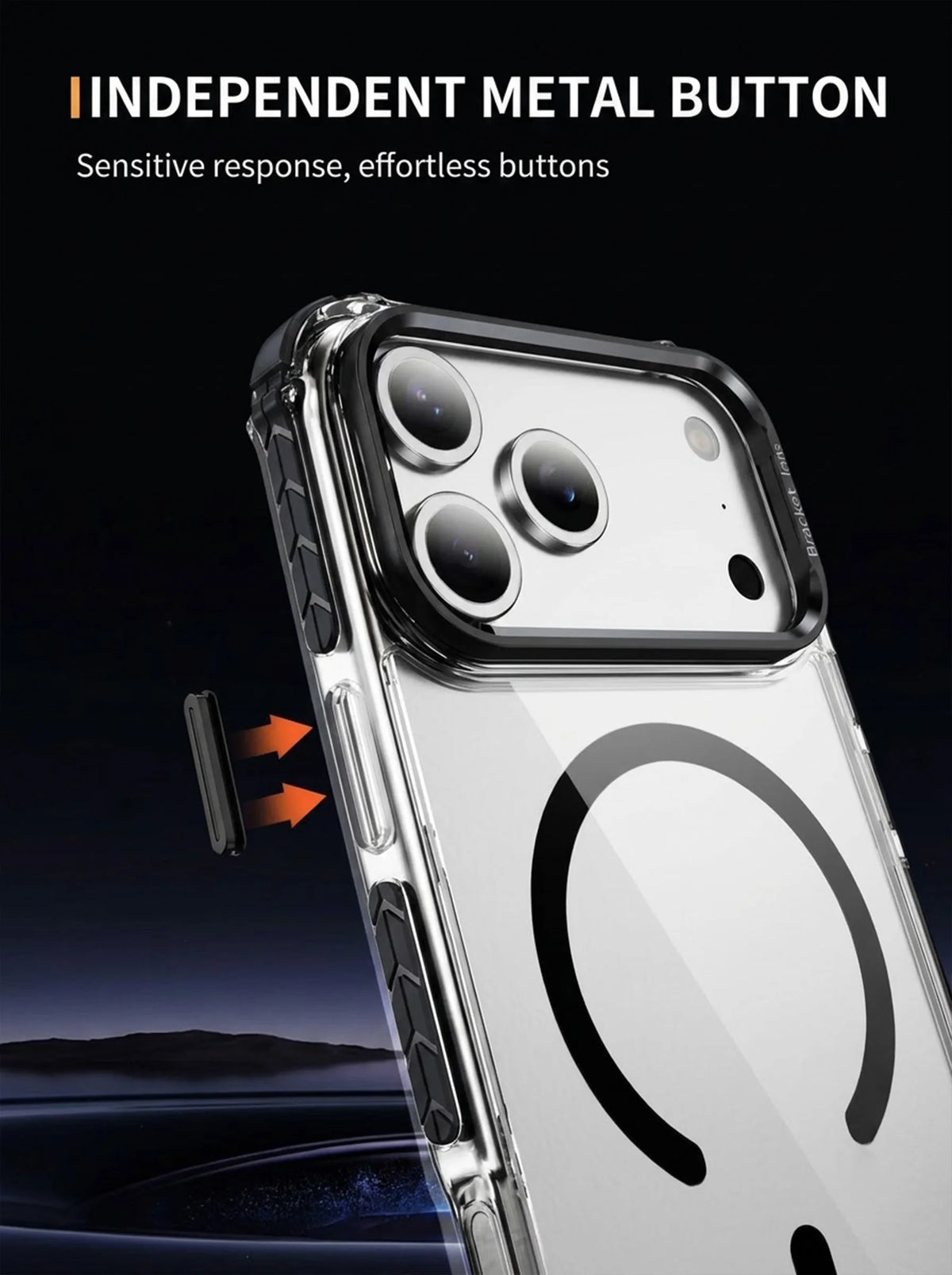 iPhone 17 Pro Case | MagSafe | Camera Lens Stand | Matte Finish | Black