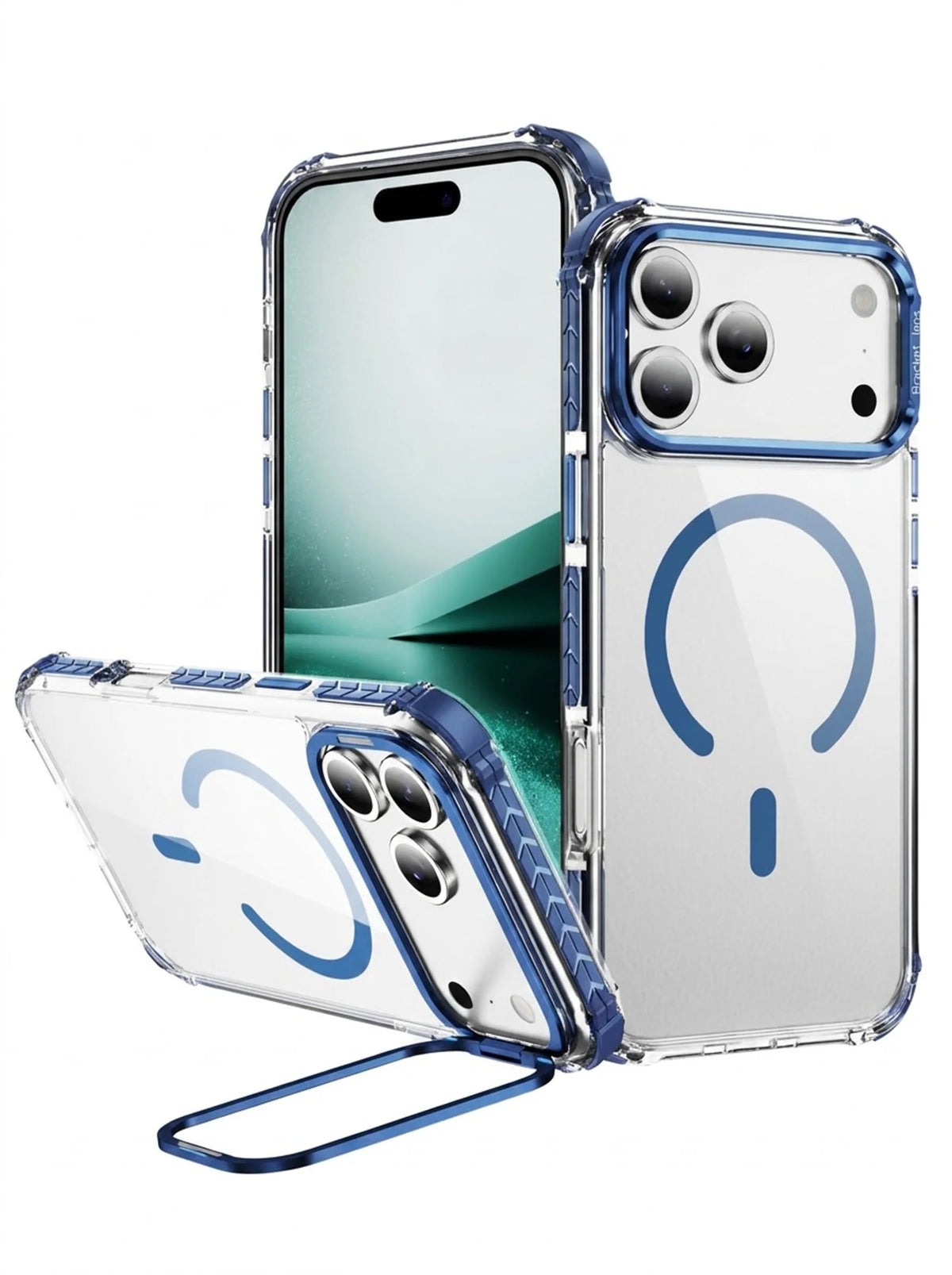 iPhone 17 Pro Case | MagSafe | Camera Lens Stand | Matte Finish | Blue