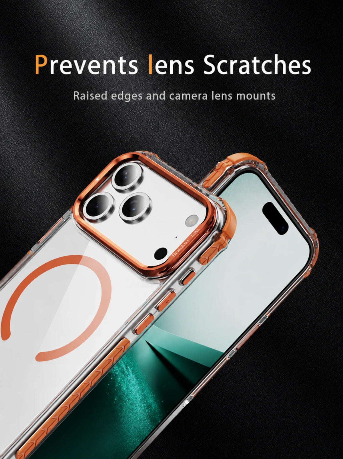 iPhone 17 Pro Case | MagSafe | Camera Lens Stand | Matte Finish | Orange