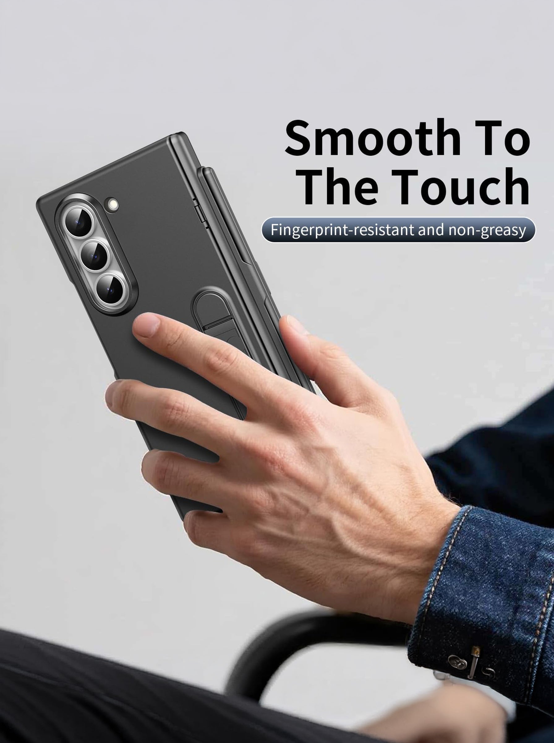 Samsung Galaxy Z Fold 6 Case | Full Body Protection | Screen Protector | Hinge Protection | Kickstand | Stylus | Grey