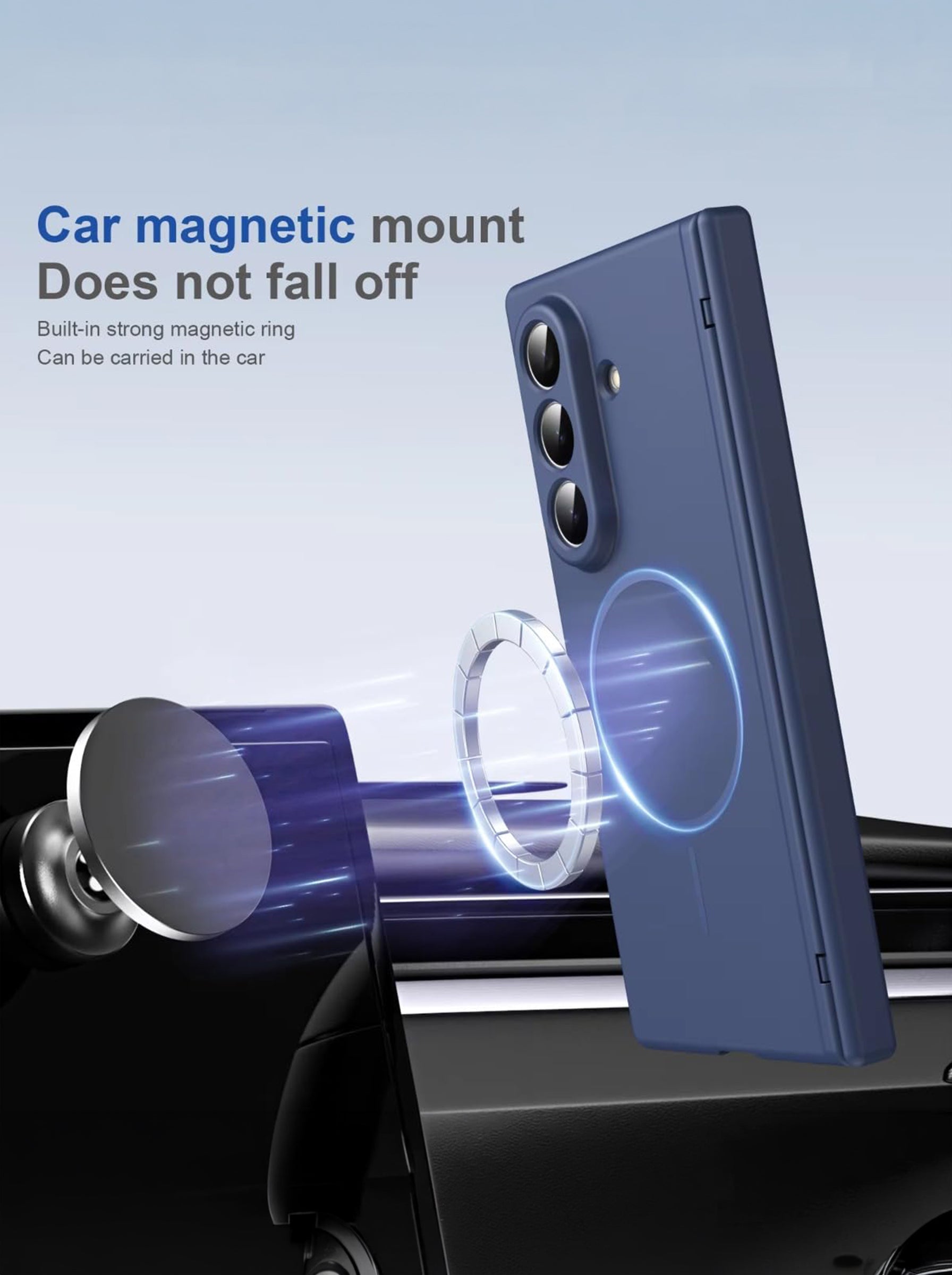 Samsung Z Fold 7 Case with Tempered Glass | Hinge | Magnetic Support | Slim Back