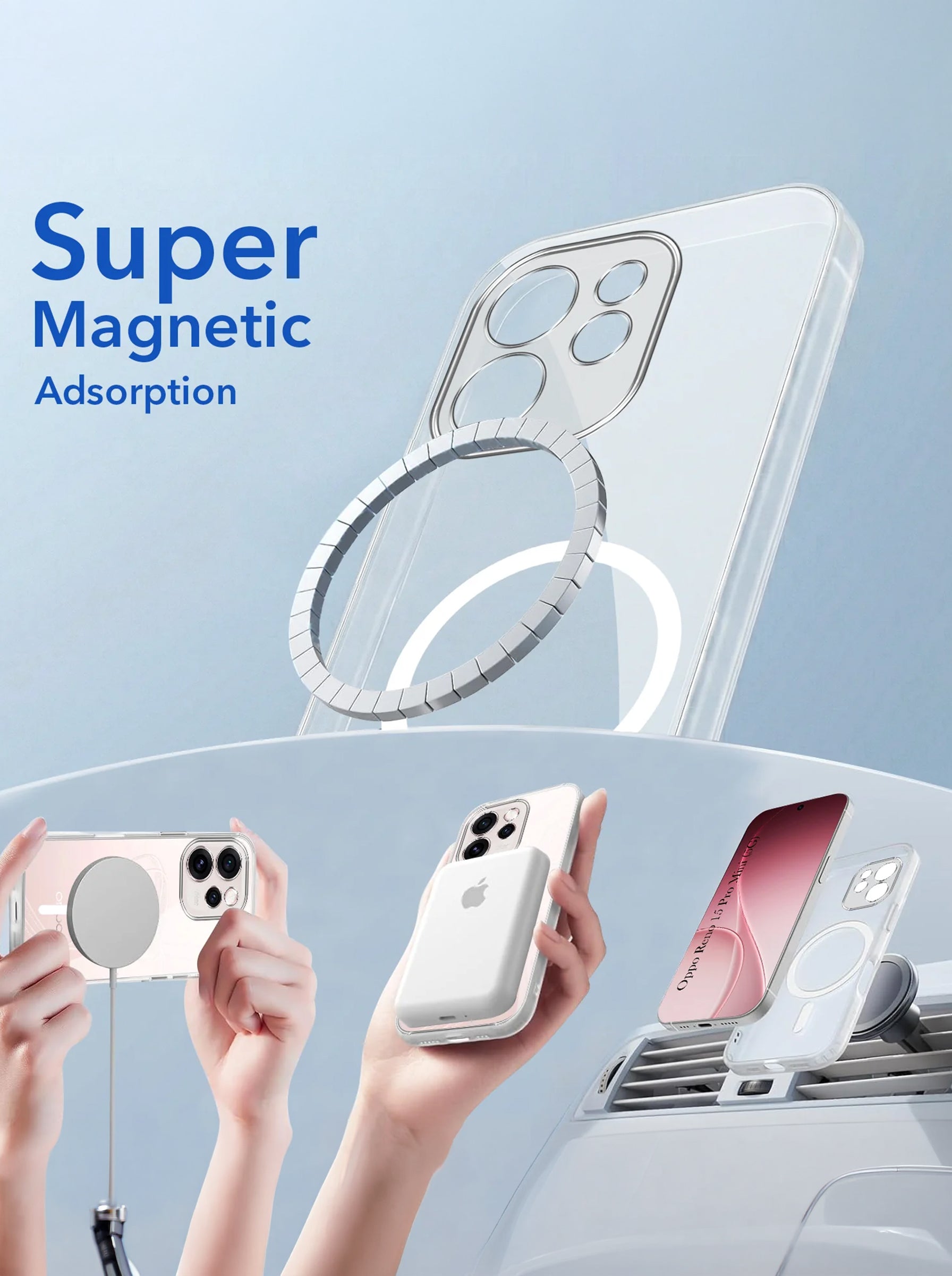 Reno 15 Pro | Anti-Yellow Clear Hard PC Case | MagSafe Compatible
