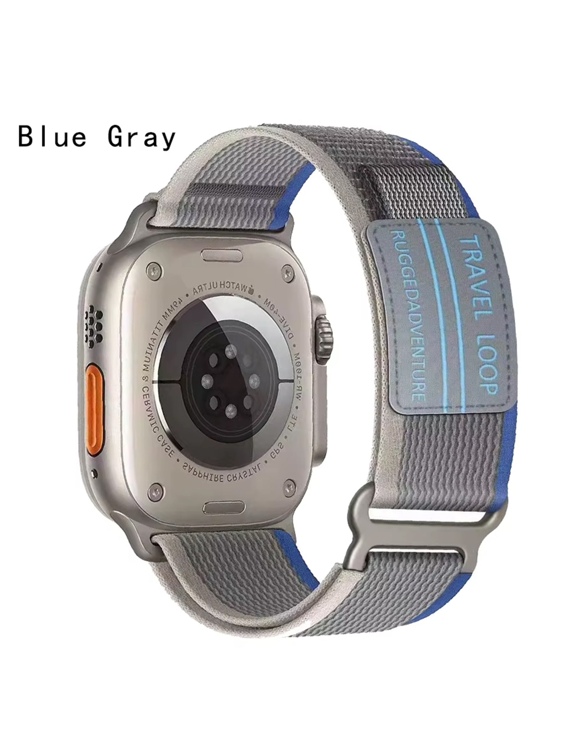 Nylon Braided Watch Band For Apple Watch | 49mm / 46mm / 45mm / 44mm / 42mm | Gray Blue