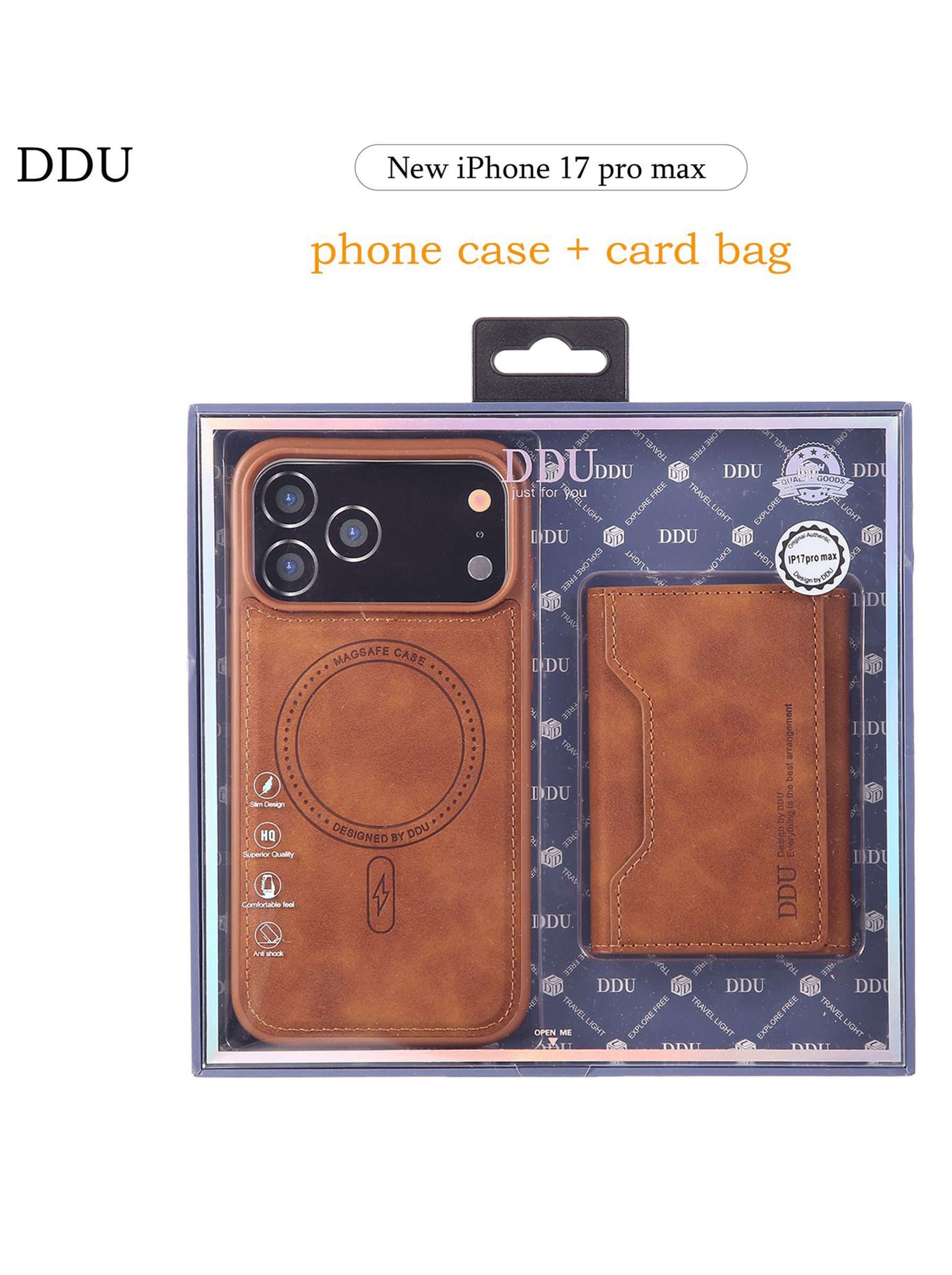 iPhone 17 Pro | DDU Wallet Case | Brown Color