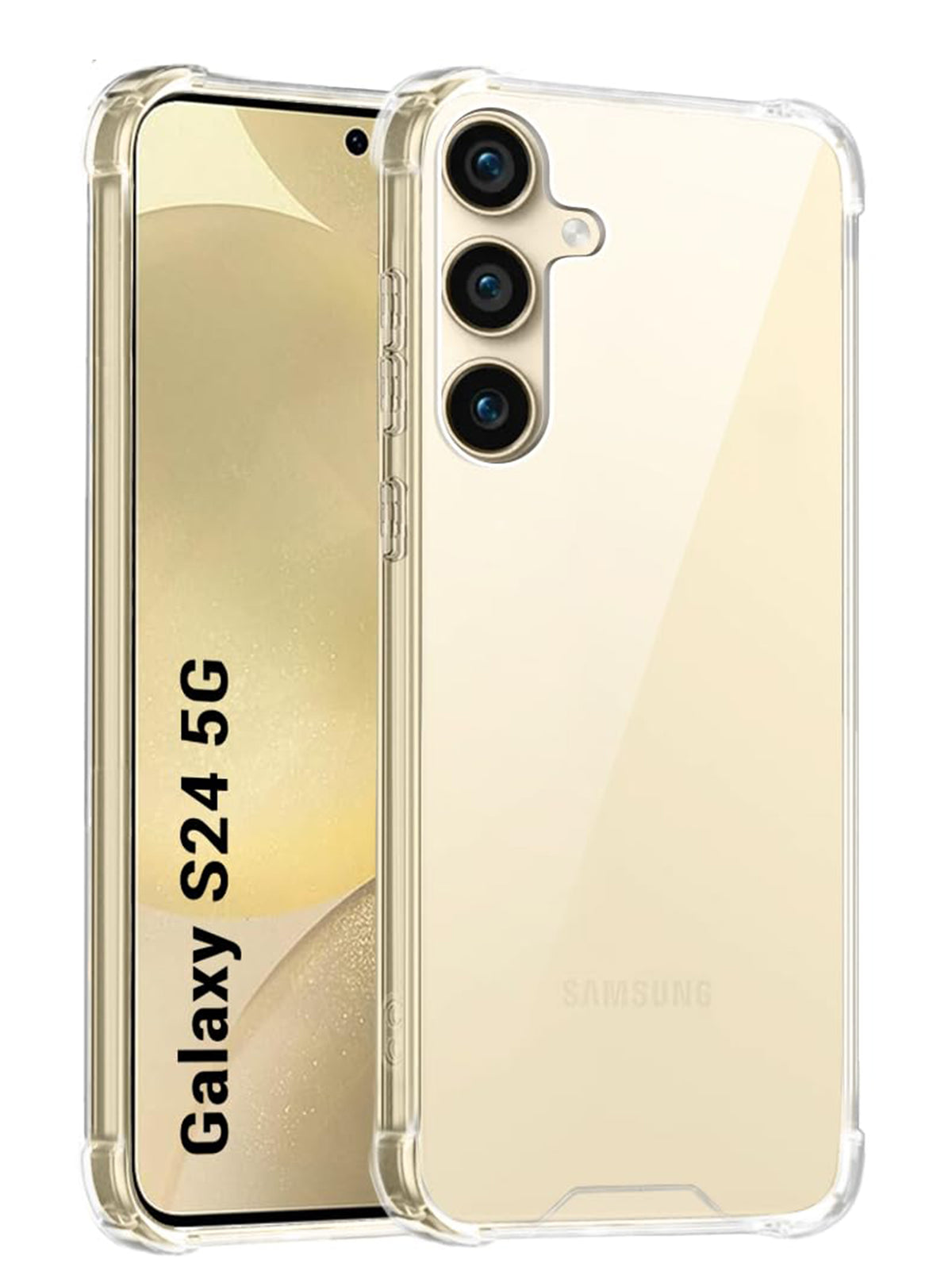 Samsung S24 | PC + TPU | Clear Transparent | 360 Edges Protection | Phone Bumper Case (Transparent)