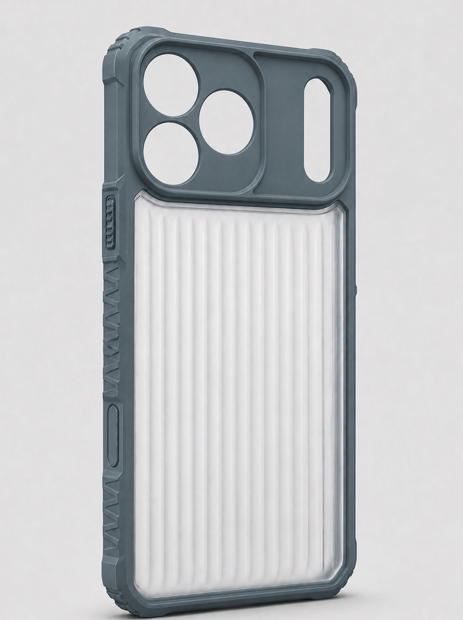 iPhone 17 Pro Max | Fluted Texture Matte Case with Side Protection Grip | Gray