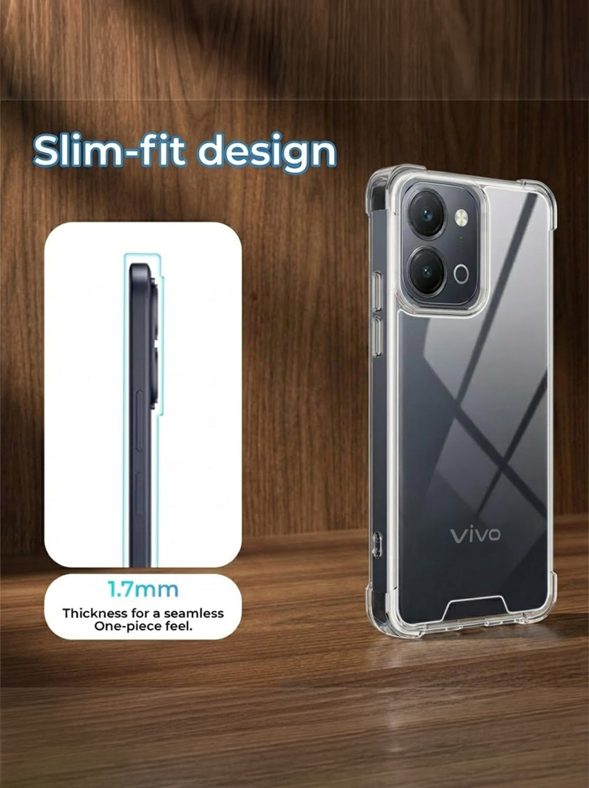Vivo T5X | PC + TPU | Clear Transparent | 360 Edges Protection | Phone Bumper Case (Transparent)