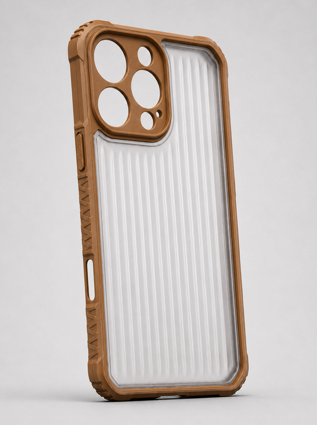 iPhone 16 Pro Max | Fluted Texture Matte Case with Side Protection Grip | Brown
