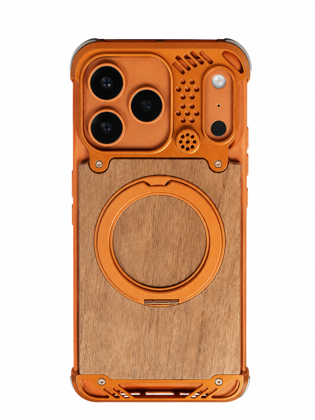 Wooden Metal case for iPhone 17 Pro | Orange