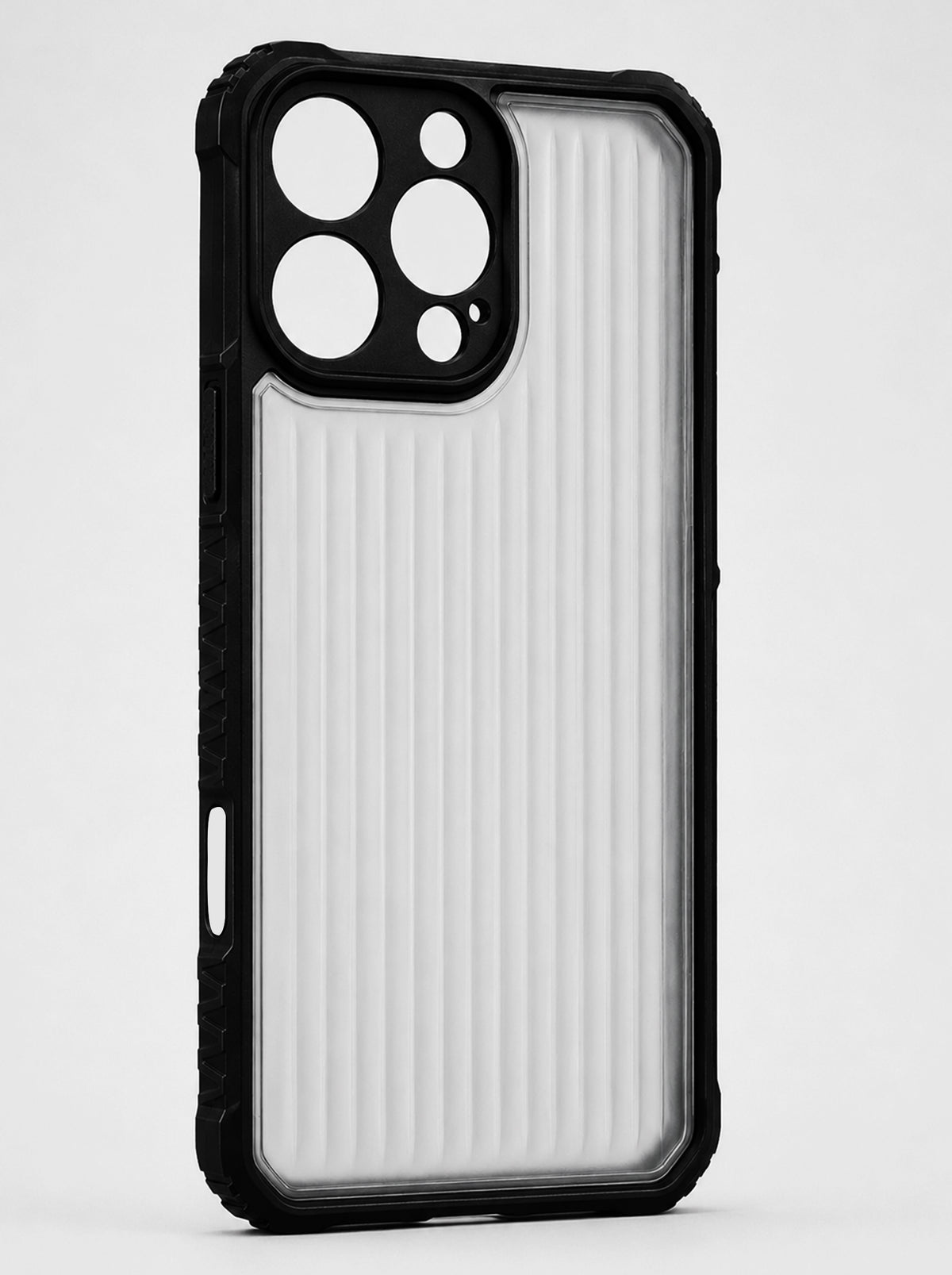 iPhone 16 Pro Max | Fluted Texture Matte Case with Side Protection Grip | Black