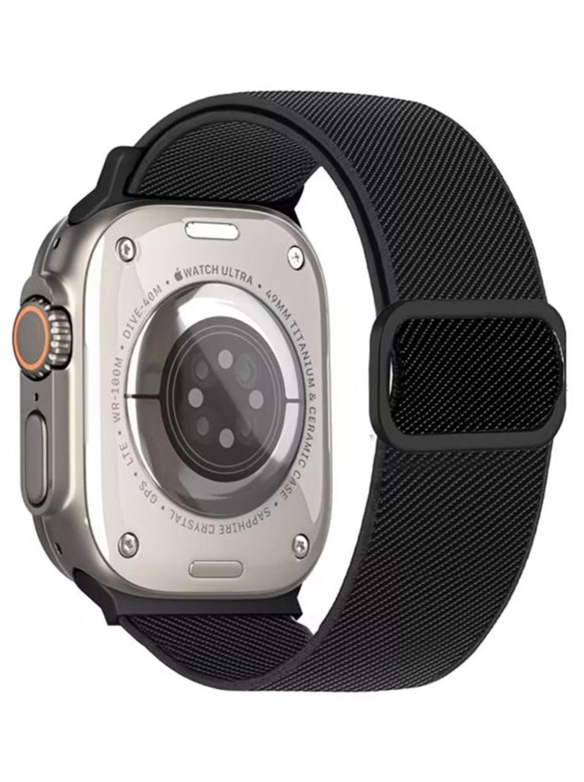 Woven Elastic Band for Apple Watch | 42mm/44mm/45mm/46mm/49mm | Black