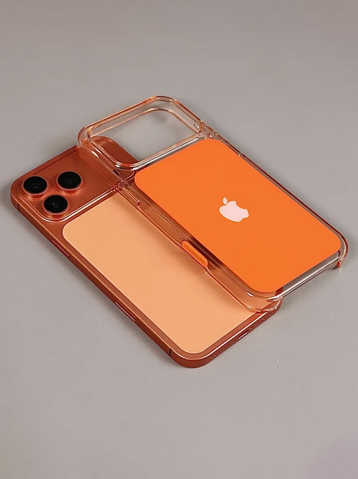 iPhone 17 Pro | Clear MagSafe Case with AI Button | Anti Yellow Cover | Orange