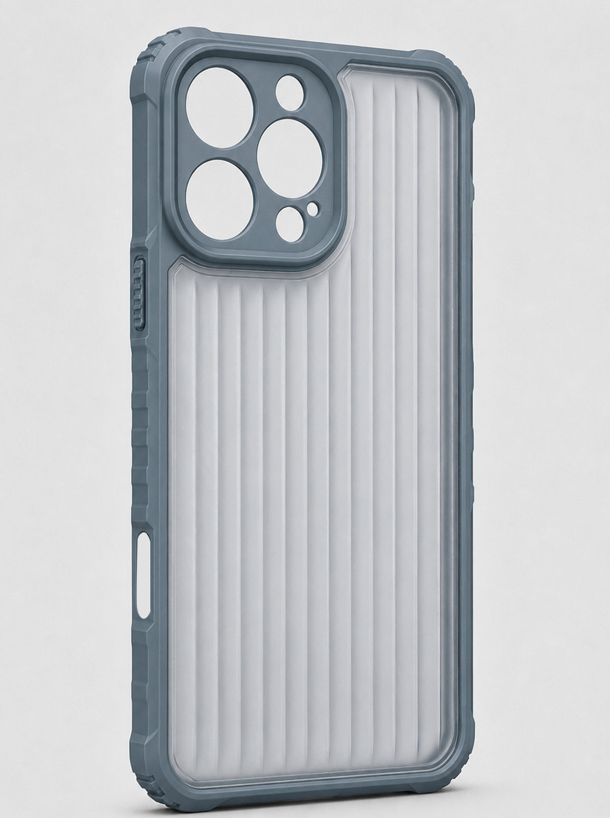 iPhone 16 Pro Max | Fluted Texture Matte Case with Side Protection Grip | Gray