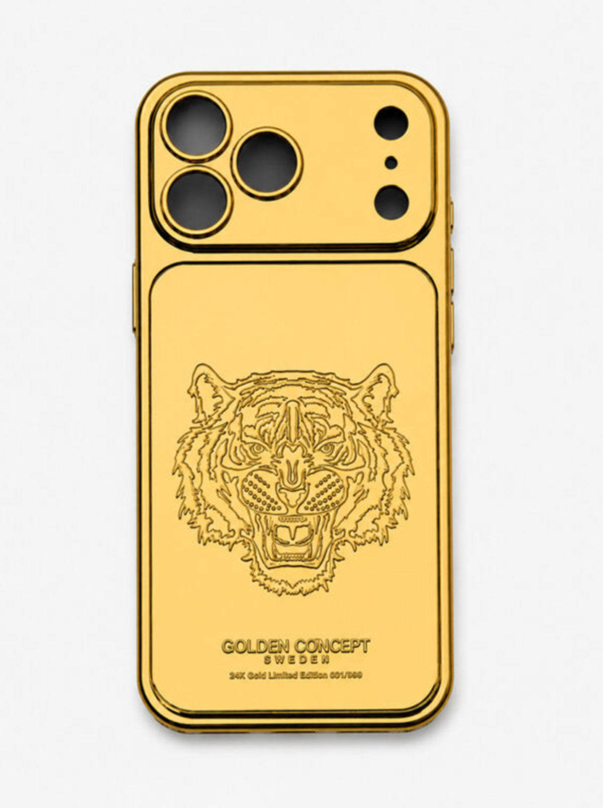 iPhone 17 Pro Max | Royal Gold Embossed Case- Tiger