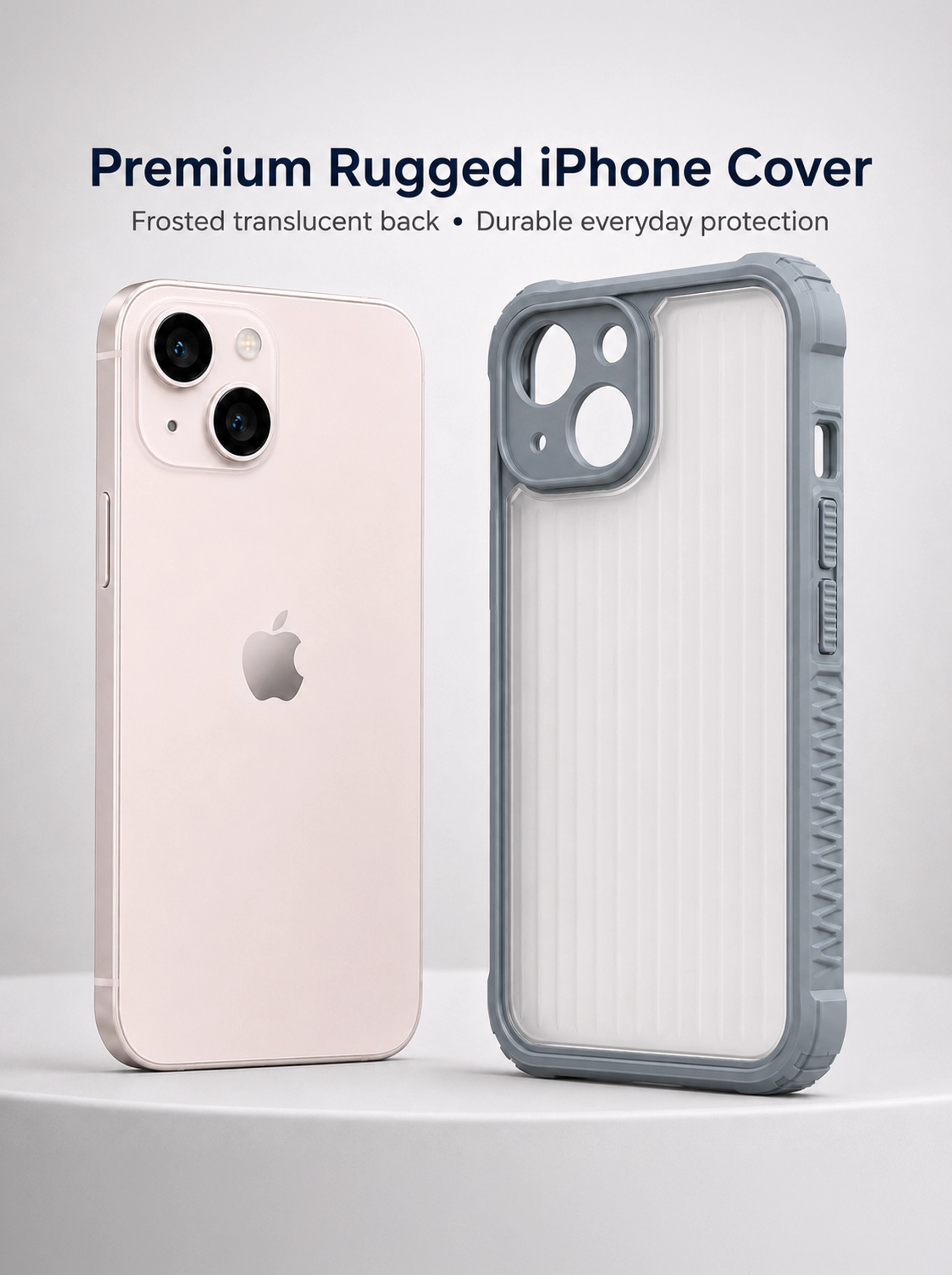 iPhone 13 | Fluted Texture Matte Case with Side Protection Grip | Gray
