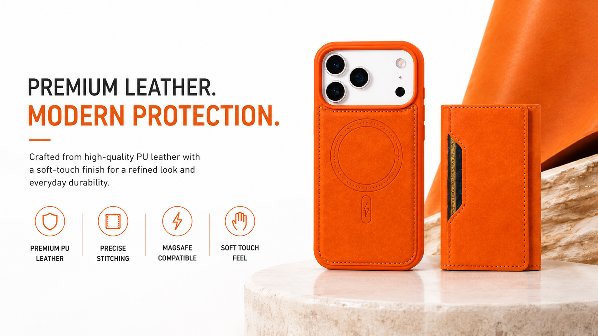 DDU Wallet Case for iPhone 17 Pro Max | Orange
