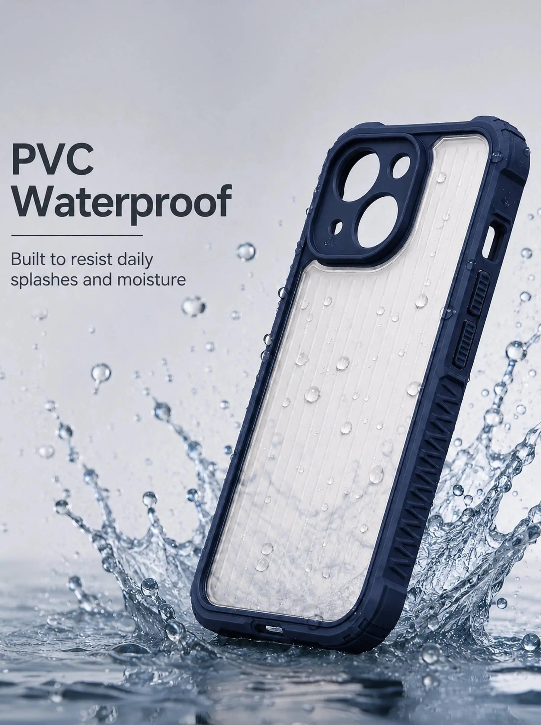iPhone 14 | Fluted Texture Matte Case with Side Protection Grip | Blue