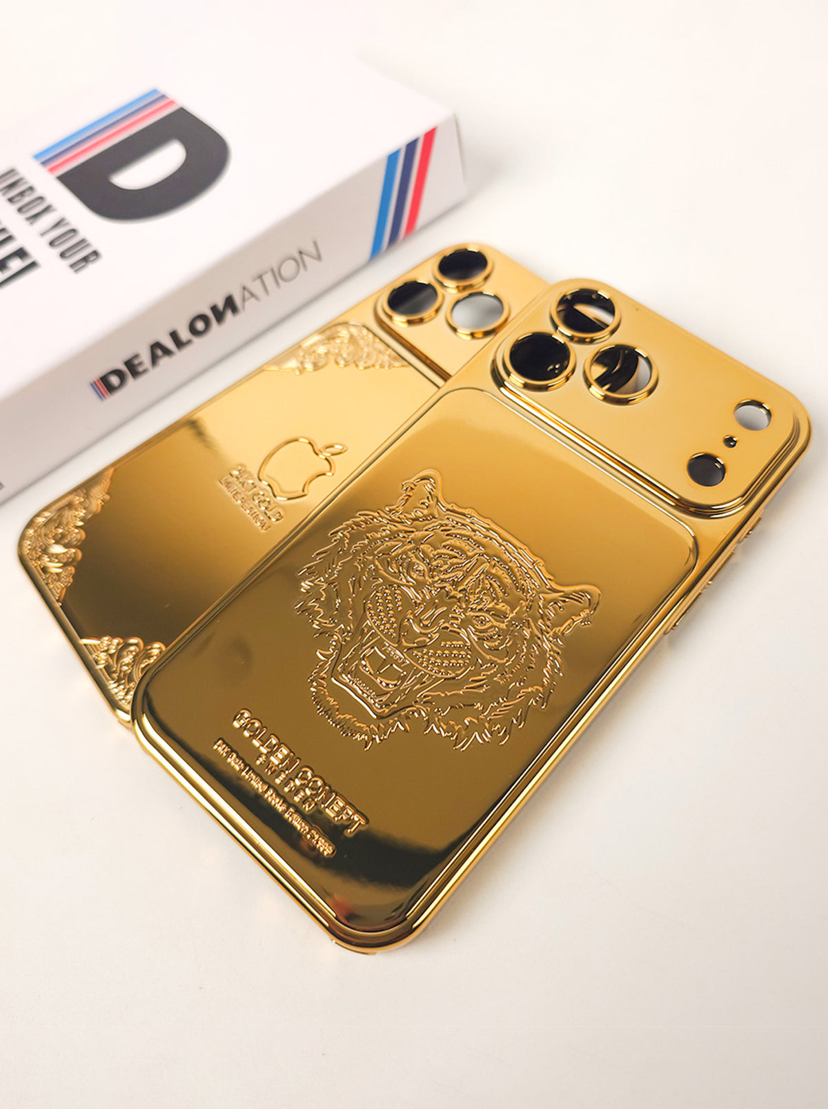 iPhone 17 Pro Max | Royal Gold Embossed Case- Tiger