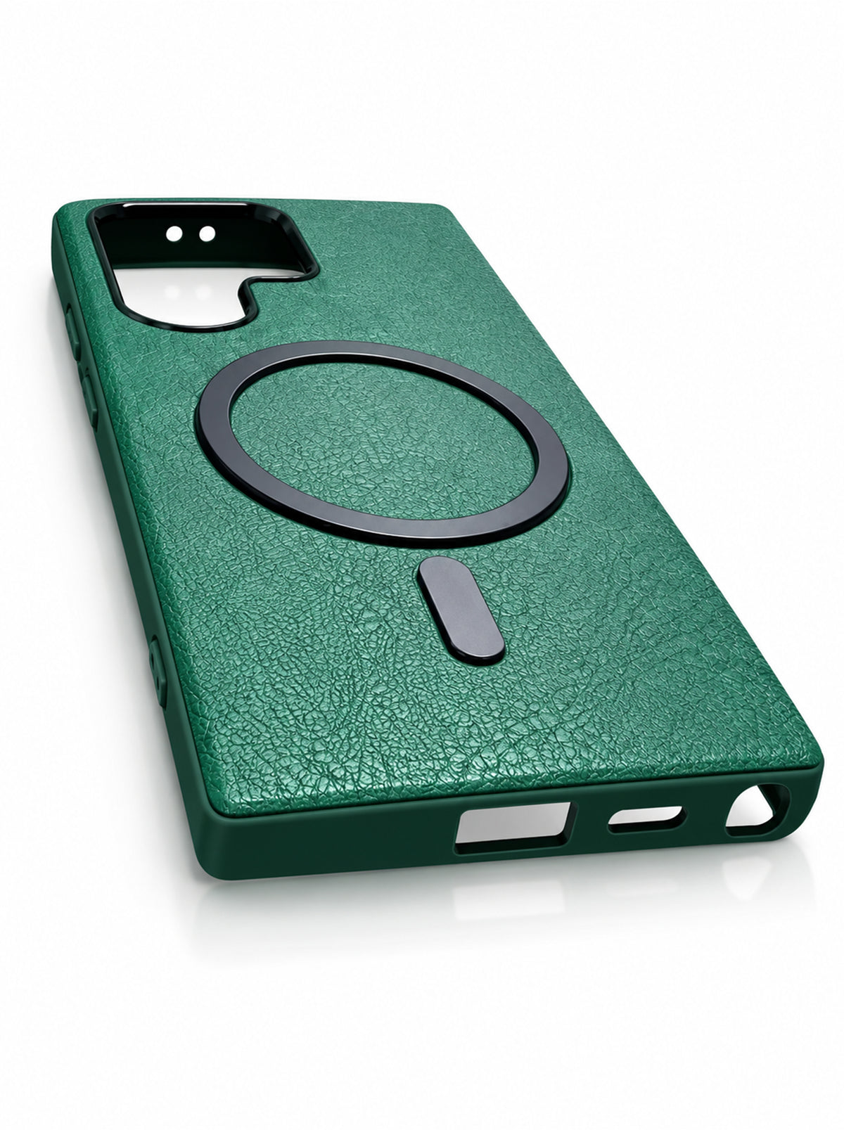 Samsung S24 Ultra | Leather Magnetic Case | Dark Green