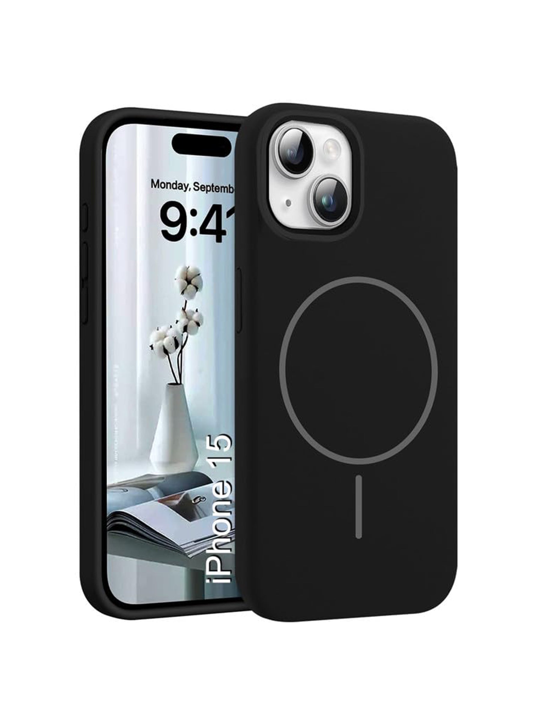 iPhone 15 | Silicone Case With IC Pop-Up | Black