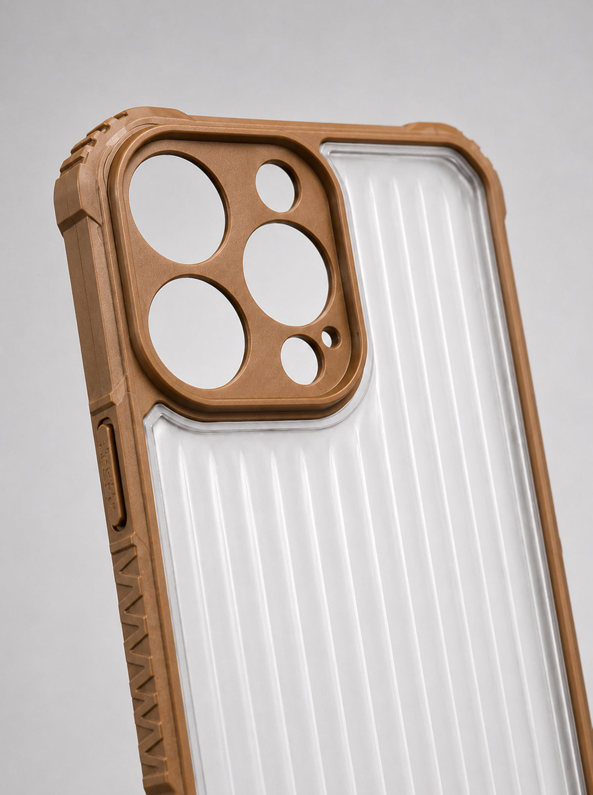 iPhone 16 Pro Max | Fluted Texture Matte Case with Side Protection Grip | Brown