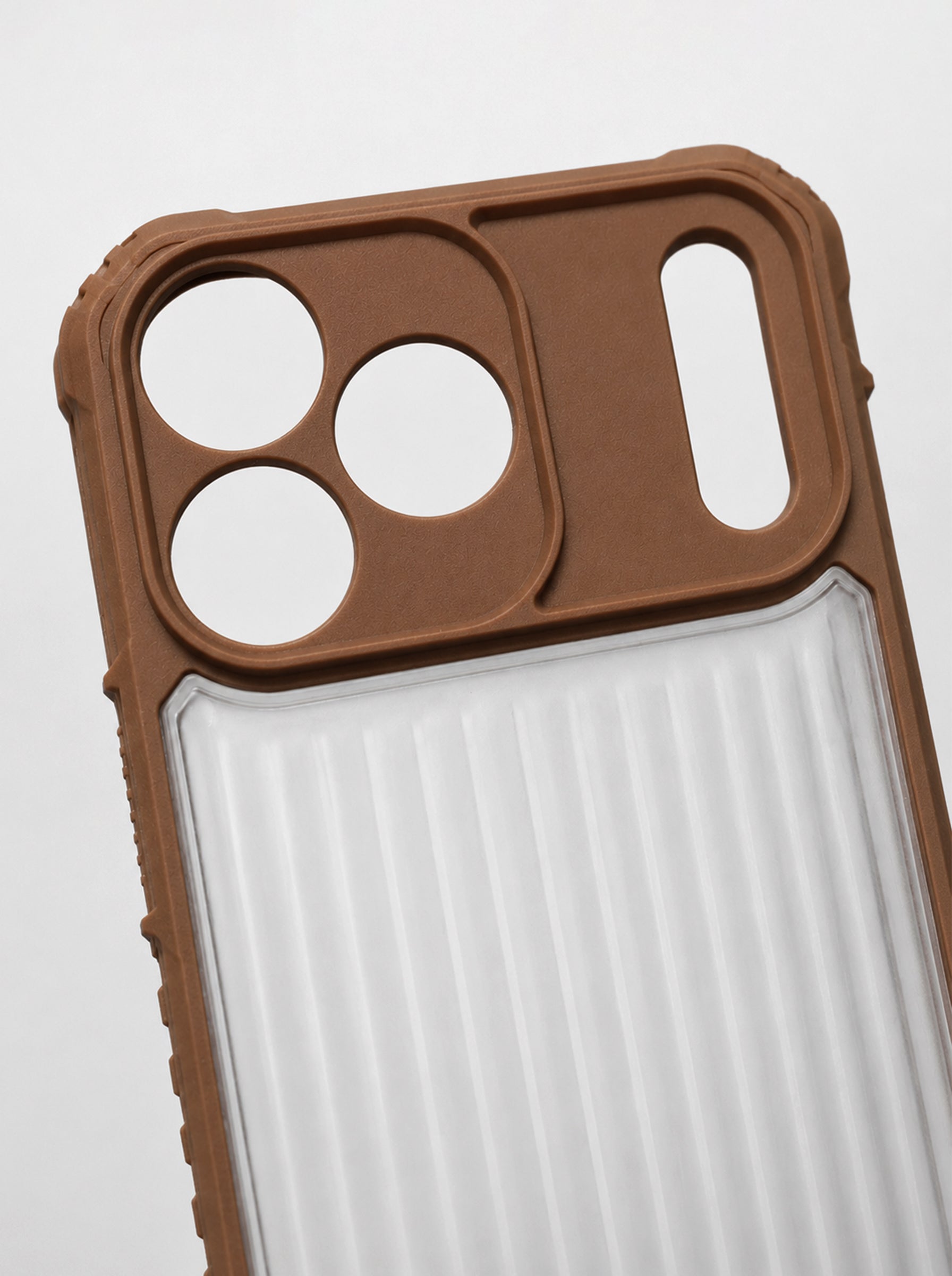 iPhone 17 Pro Max | Fluted Texture Matte Case with Side Protection Grip | Brown
