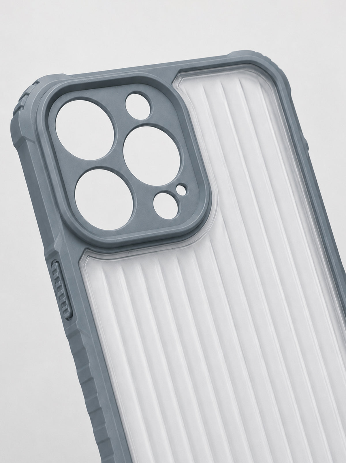 iPhone 16 Pro Max | Fluted Texture Matte Case with Side Protection Grip | Gray