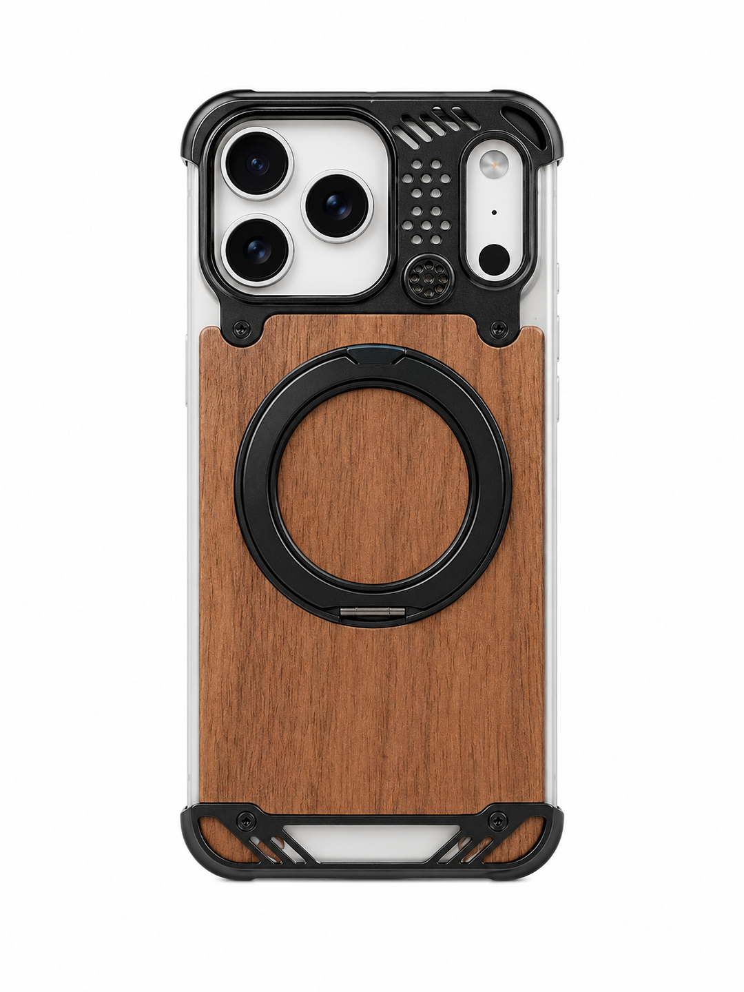 Wooden Metal case for iPhone 17 Pro Max | Black