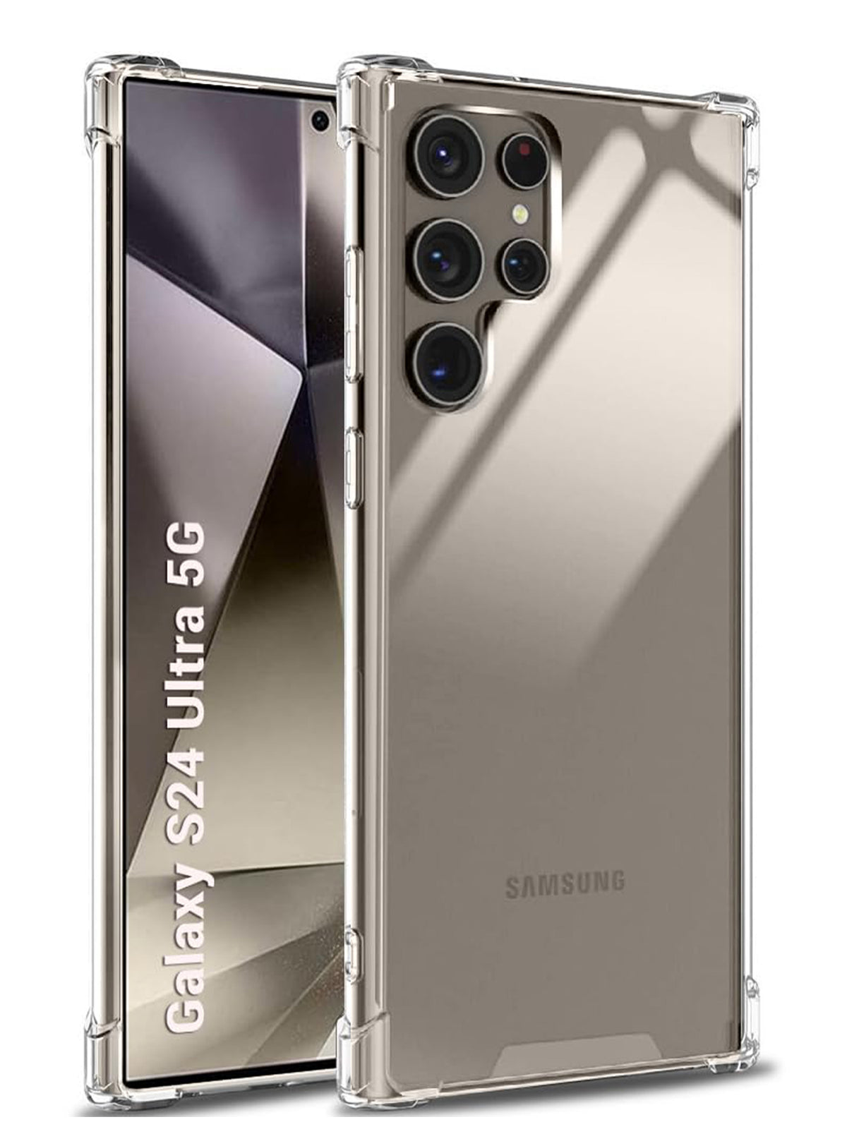 Samsung S24 Ultra | PC + TPU | Clear Transparent | 360 Edges Protection | Phone Bumper Case (Transparent)