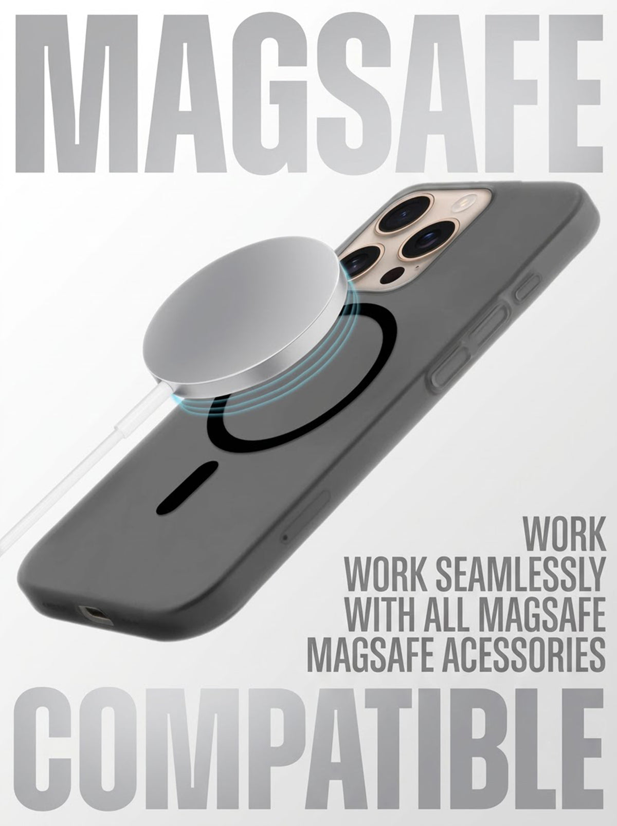 iPhone 16 Pro Max Case | Slim Matte | Magnetic Wireless Charging | IC Support | Black