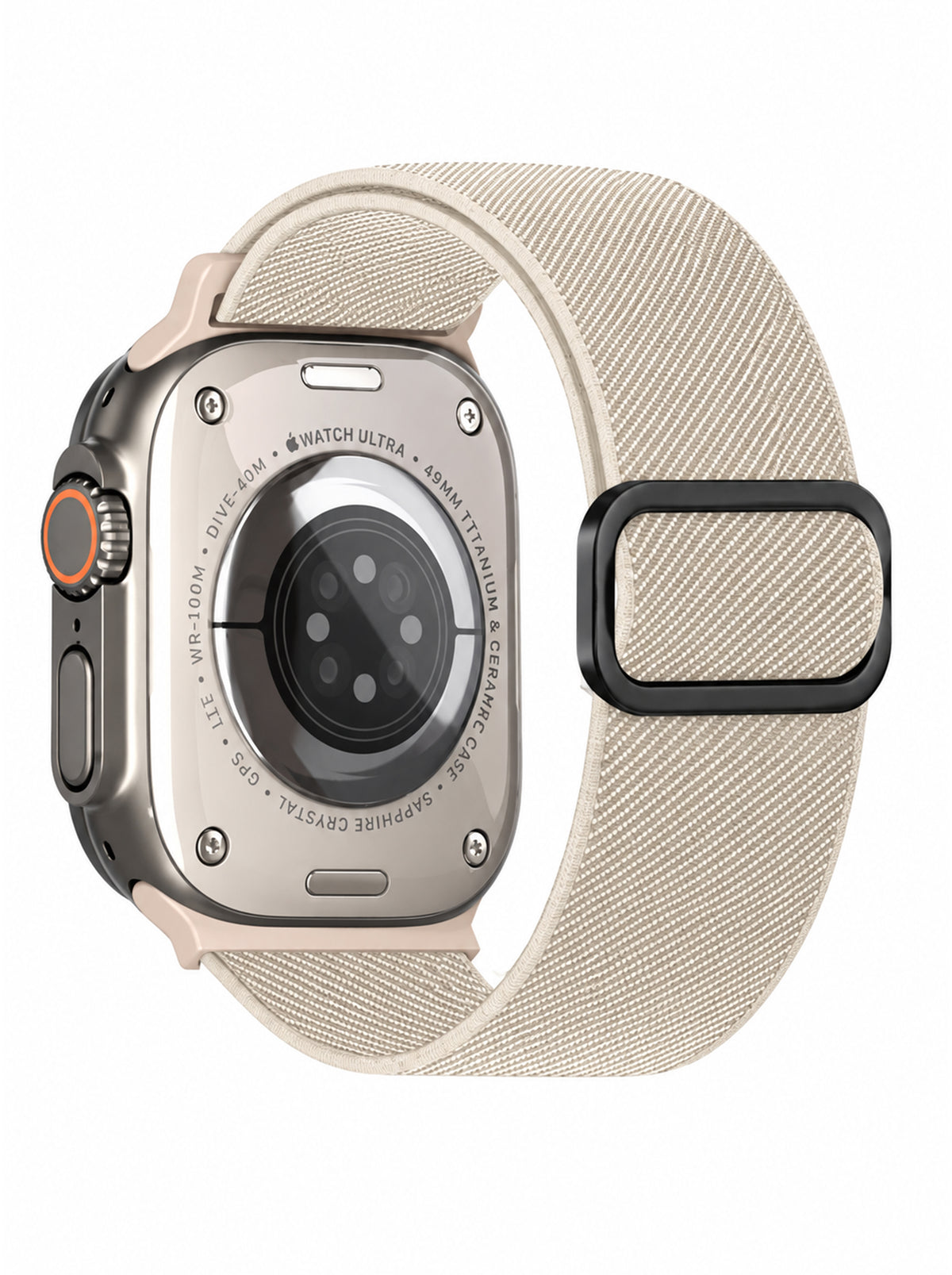 Woven Elastic Band for Apple Watch | 42mm/44mm/45mm/46mm/49mm | Off-white