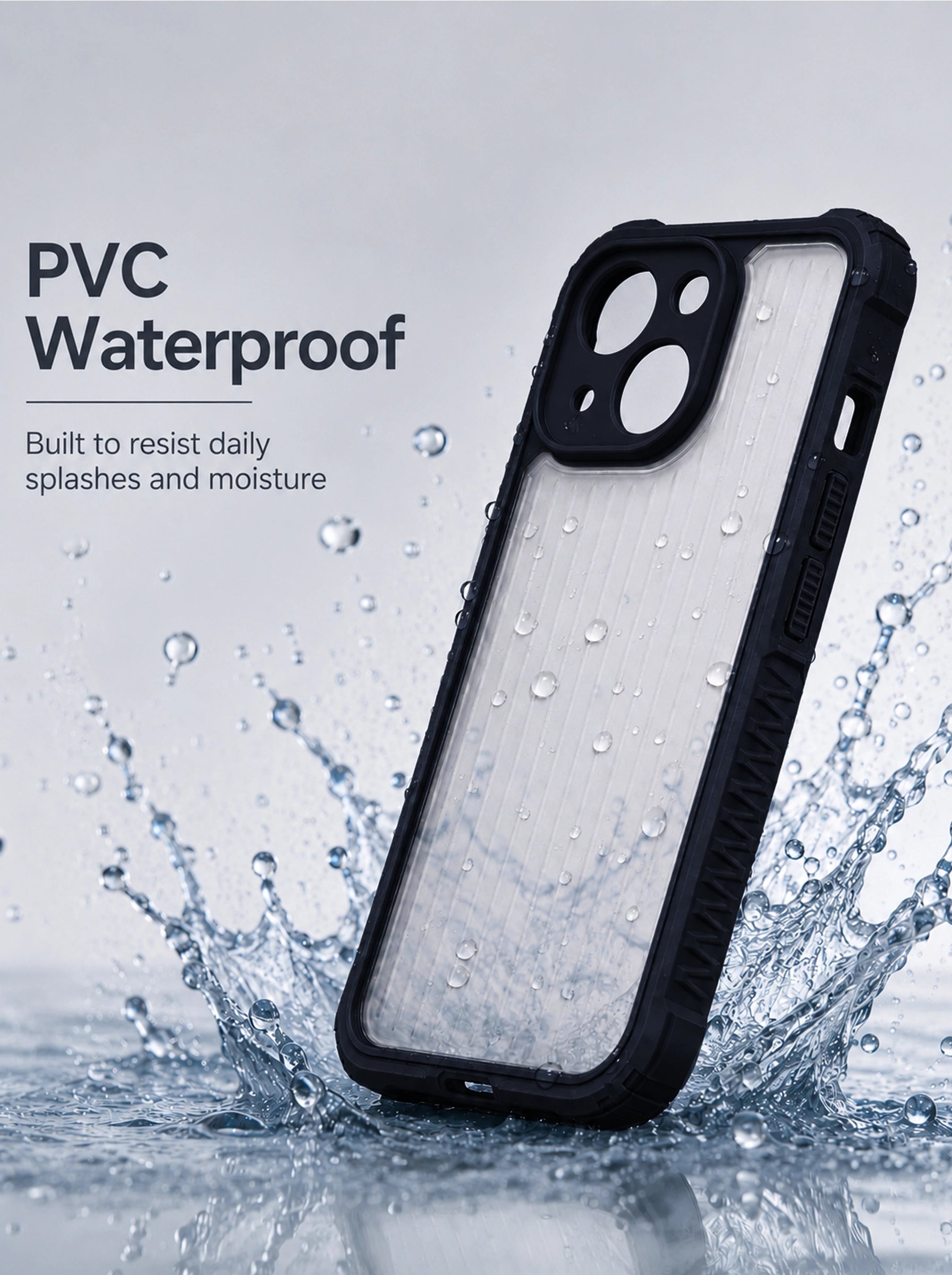 iPhone 13 | Fluted Texture Matte Case with Side Protection Grip | Black