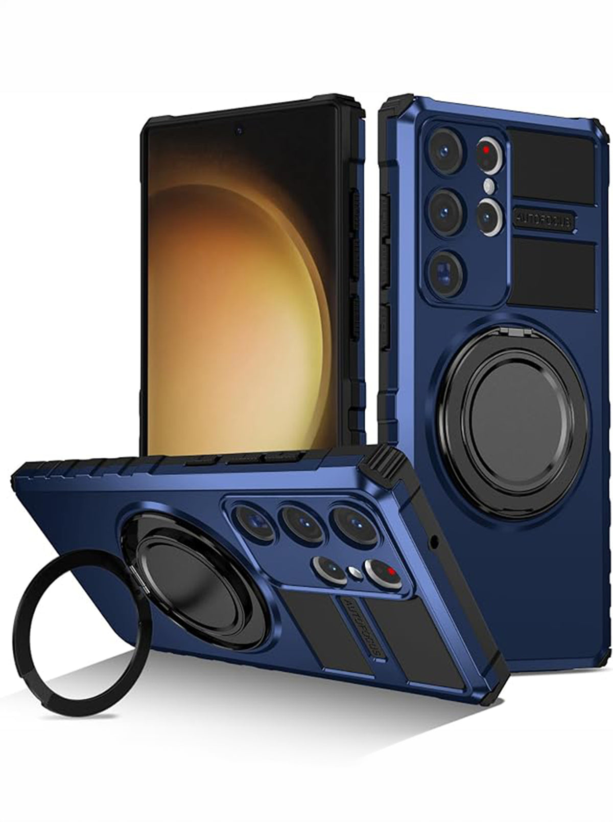 Samsung S23 Ultra | MagSafe Compatible | Magnetic Ring Holder | Soft TPU + Hard PC | Blue