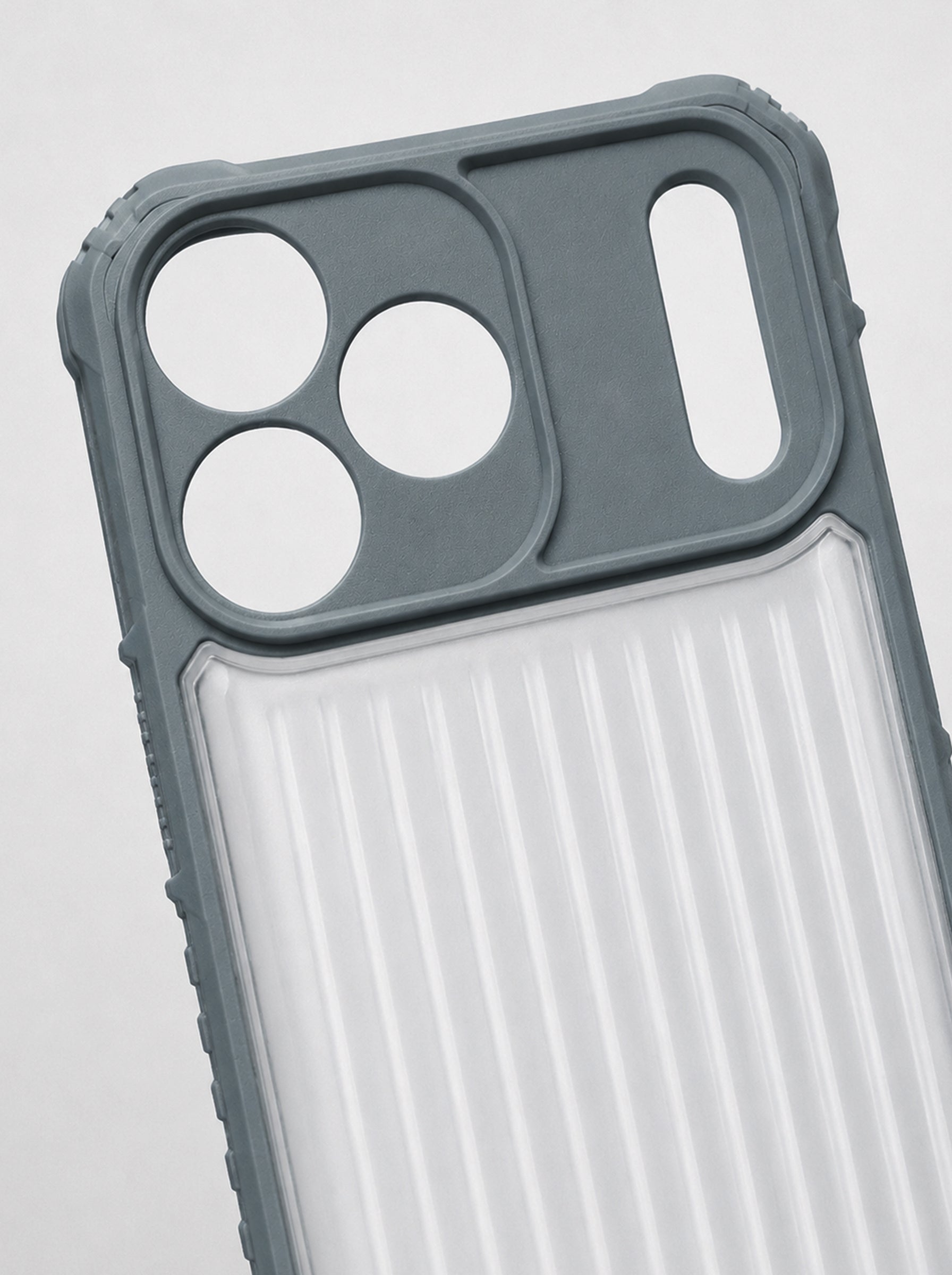 iPhone 17 Pro Max | Fluted Texture Matte Case with Side Protection Grip | Gray