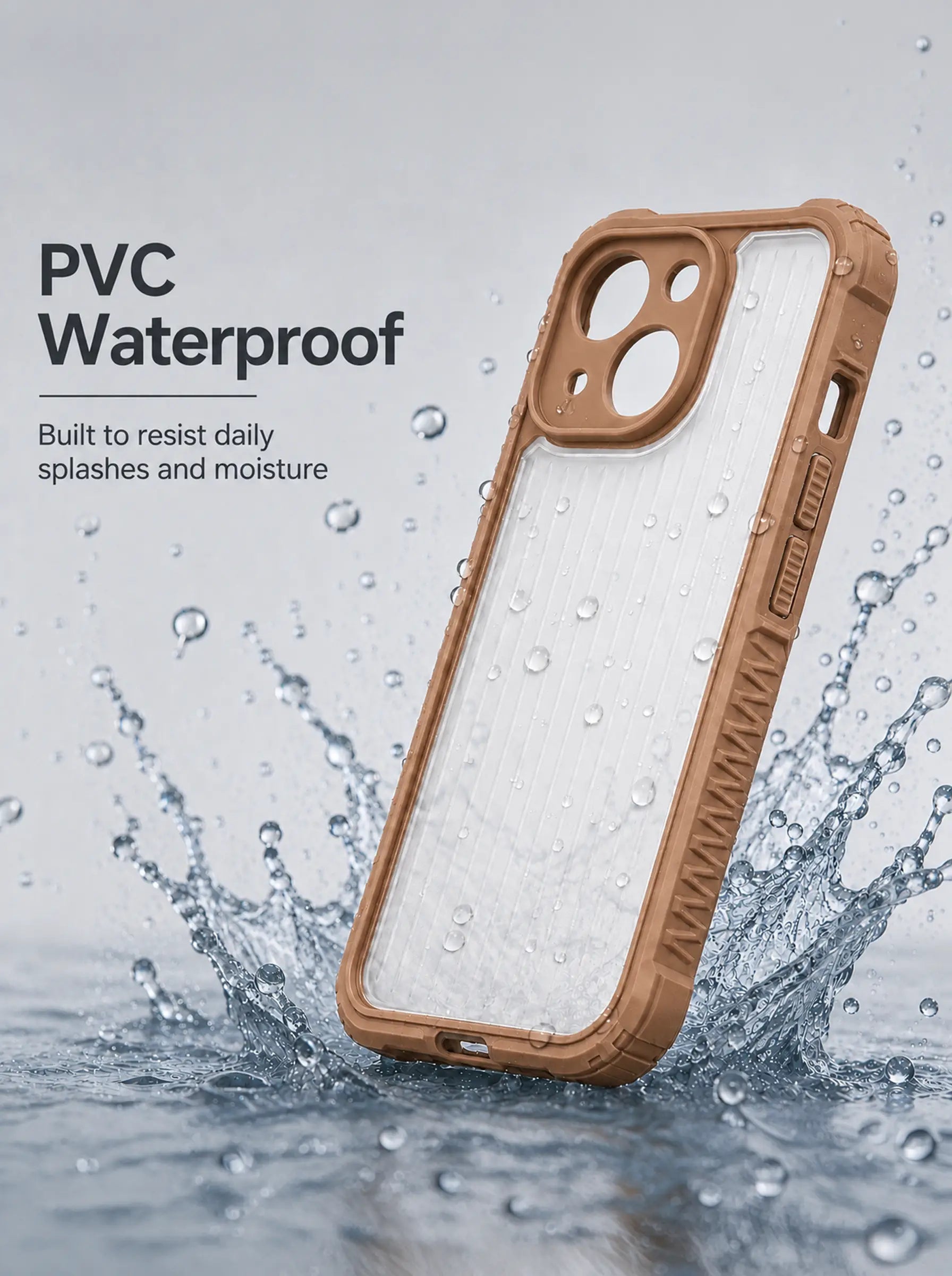 iPhone 13 | Fluted Texture Matte Case with Side Protection Grip | Brown
