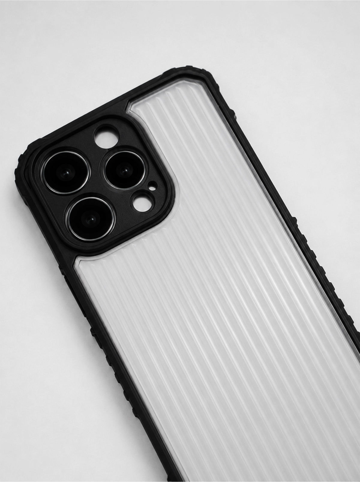 iPhone 16 Pro Max | Fluted Texture Matte Case with Side Protection Grip | Black