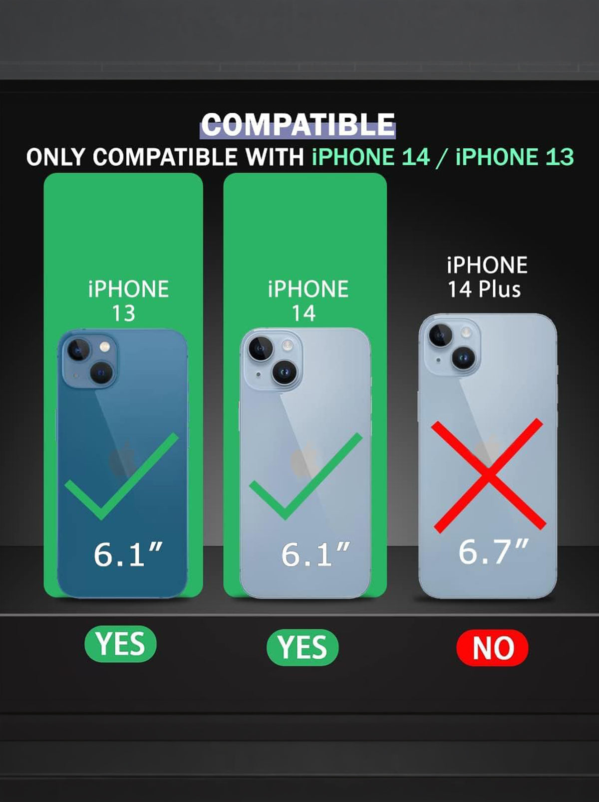iPhone 14 | PC + TPU | Clear Transparent | 360 Edges Protection | Phone Bumper Case (Transparent)
