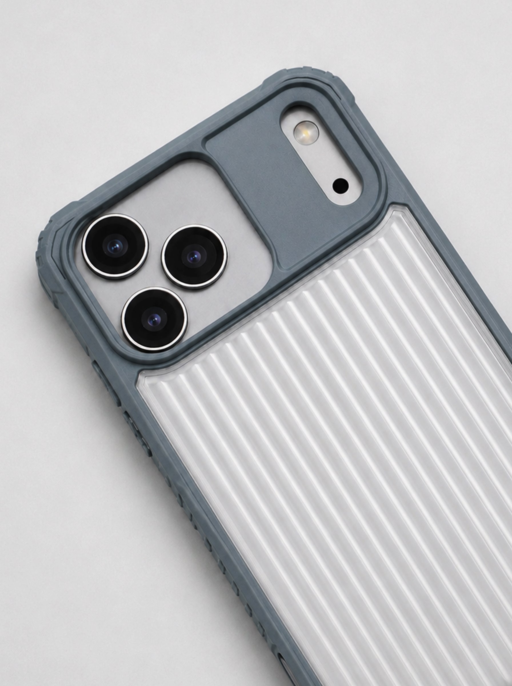 iPhone 17 Pro Max | Fluted Texture Matte Case with Side Protection Grip | Gray
