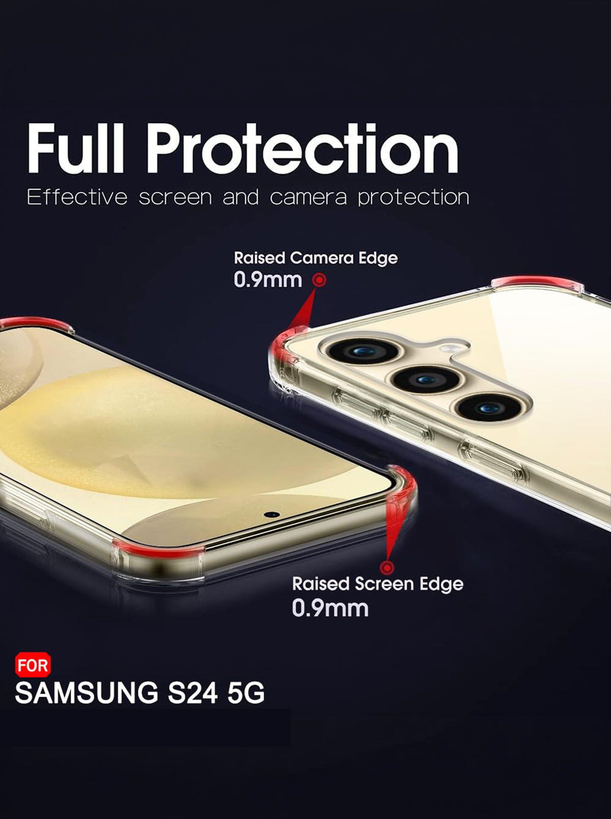 Samsung S24 | PC + TPU | Clear Transparent | 360 Edges Protection | Phone Bumper Case (Transparent)