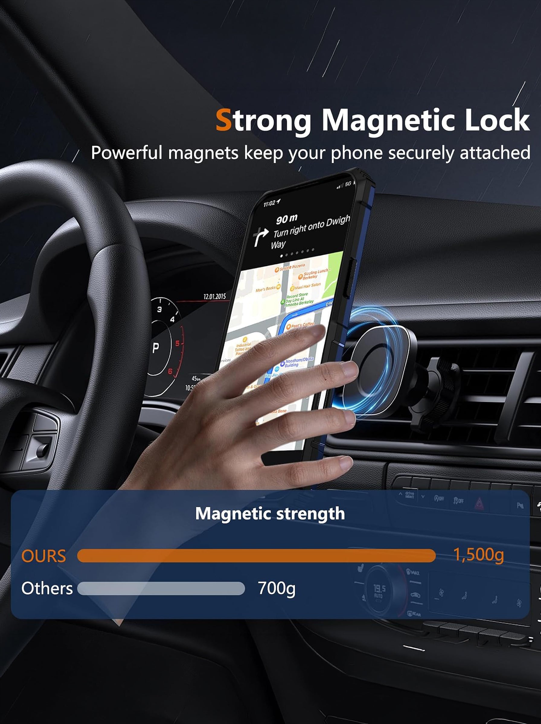 iPhone 16 Pro Max Case | MagSafe Compatible | Magnetic Ring Holder | Soft TPU + Hard PC | Blue