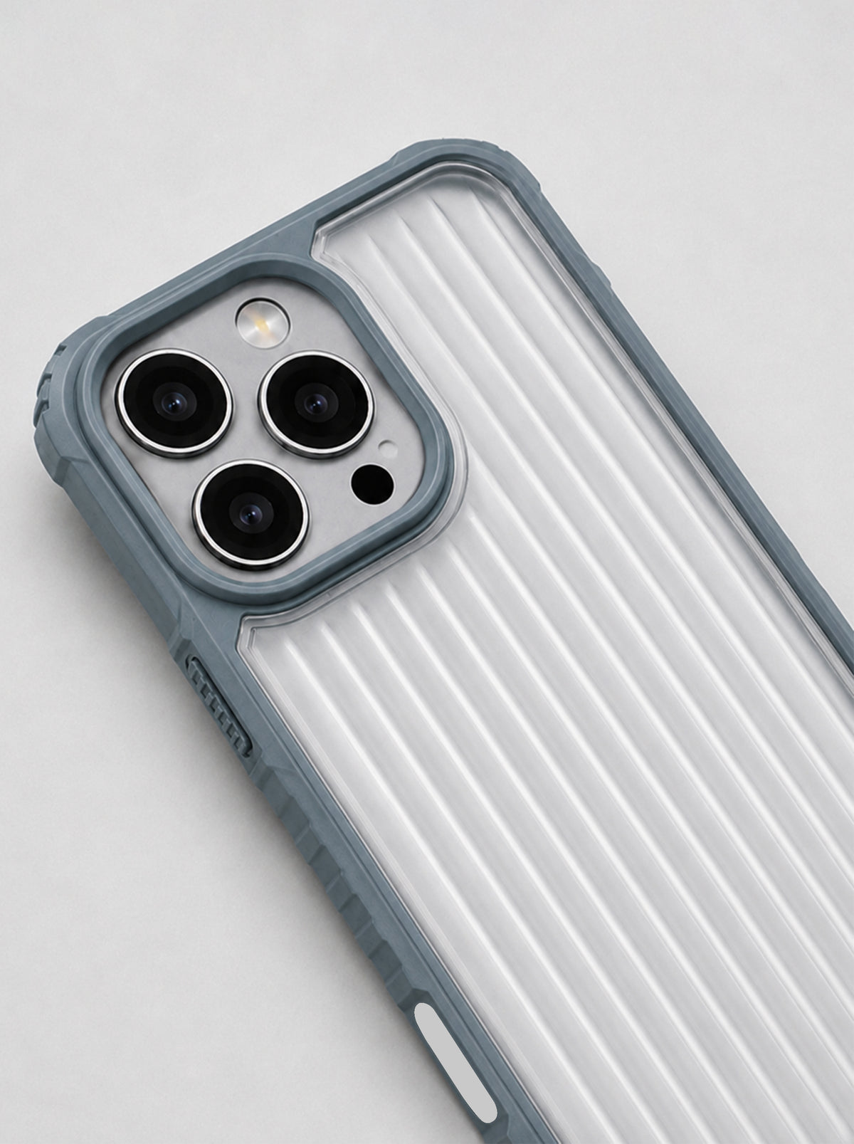 iPhone 16 Pro Max | Fluted Texture Matte Case with Side Protection Grip | Gray