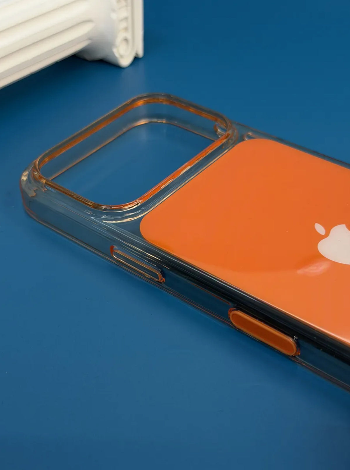 iPhone 17 Pro Max | Clear MagSafe Case with AI Button | Anti Yellow Cover | Orange