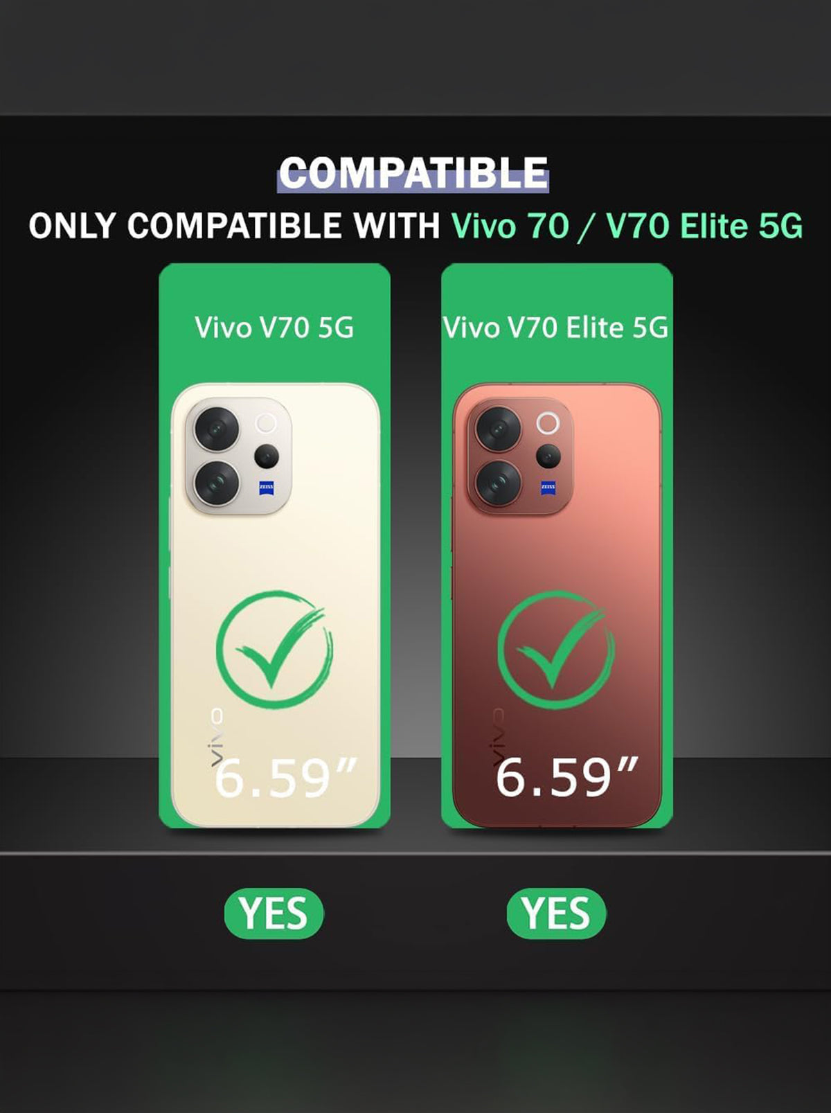 Vivo V70 Elite | PC + TPU | Clear Transparent | 360 Edges Protection | Phone Bumper Case (Transparent)