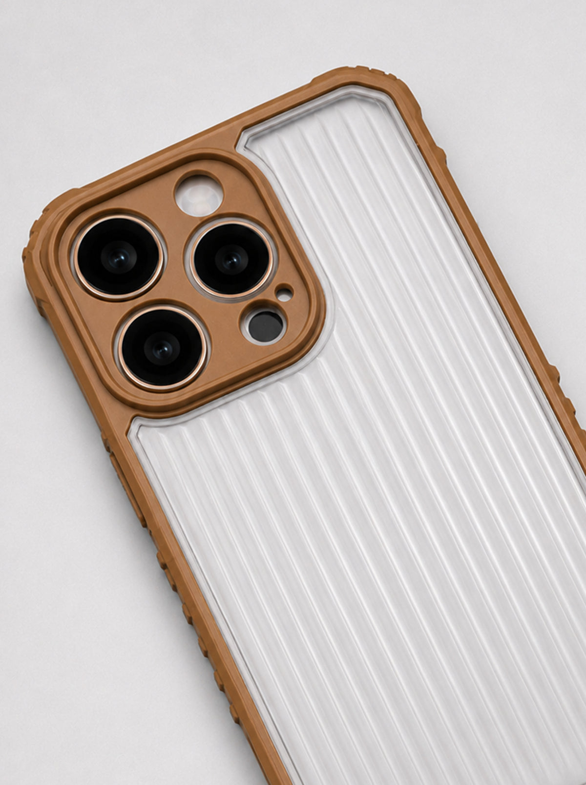 iPhone 16 Pro Max | Fluted Texture Matte Case with Side Protection Grip | Brown