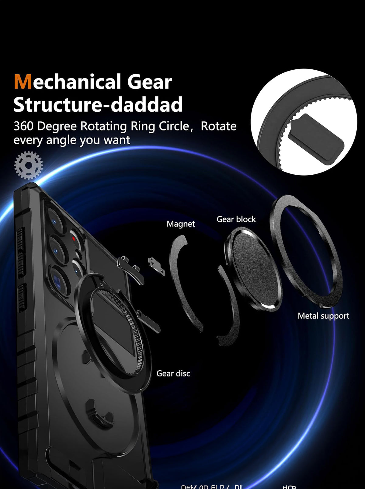 Samsung S23 Ultra | MagSafe Compatible | Magnetic Ring Holder | Soft TPU + Hard PC | Black